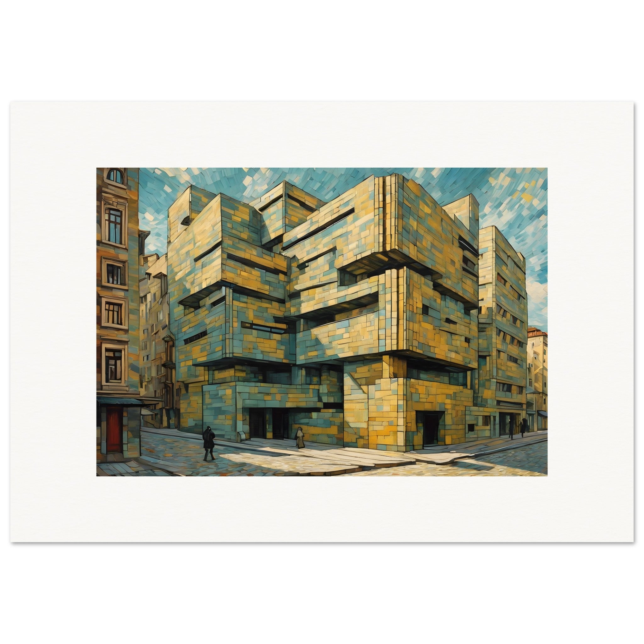 Gemälde, das die leidenschaftliche Turbulenz von Natur und menschlicher Emotion einfängt, Architektur - poster