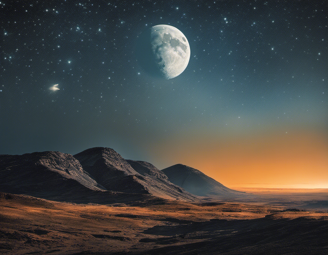 Mond und sternenklarer Himmel - poster