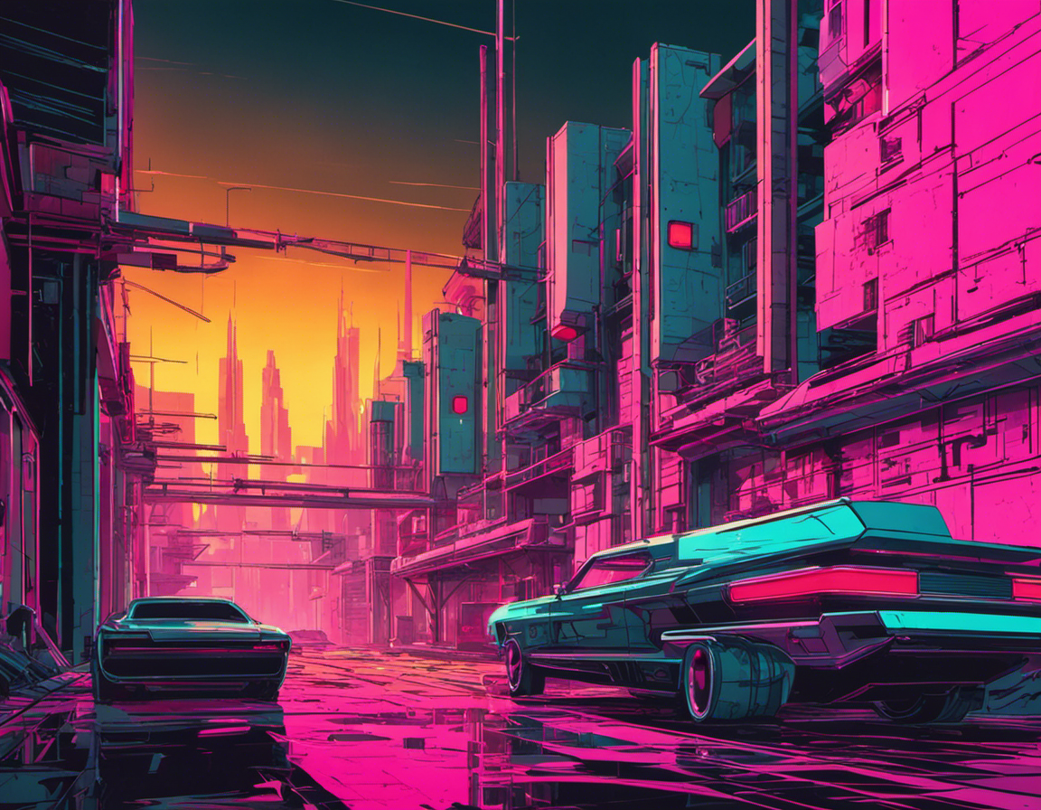 Neon Punk, pinke Stadt - poster