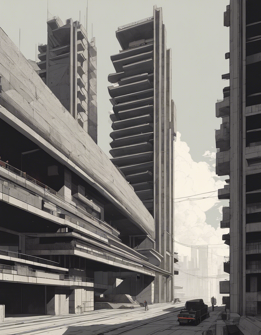 Lo-fi, brutalistische Architektur - Poster