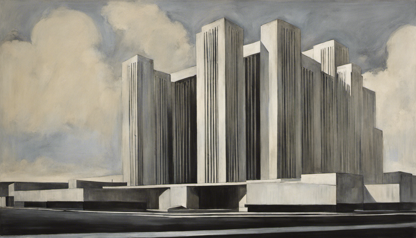 Porträts amerikanischer Expressionisten aus dem frühen 20. Jahrhundert, brutalistische Architektur - Poster