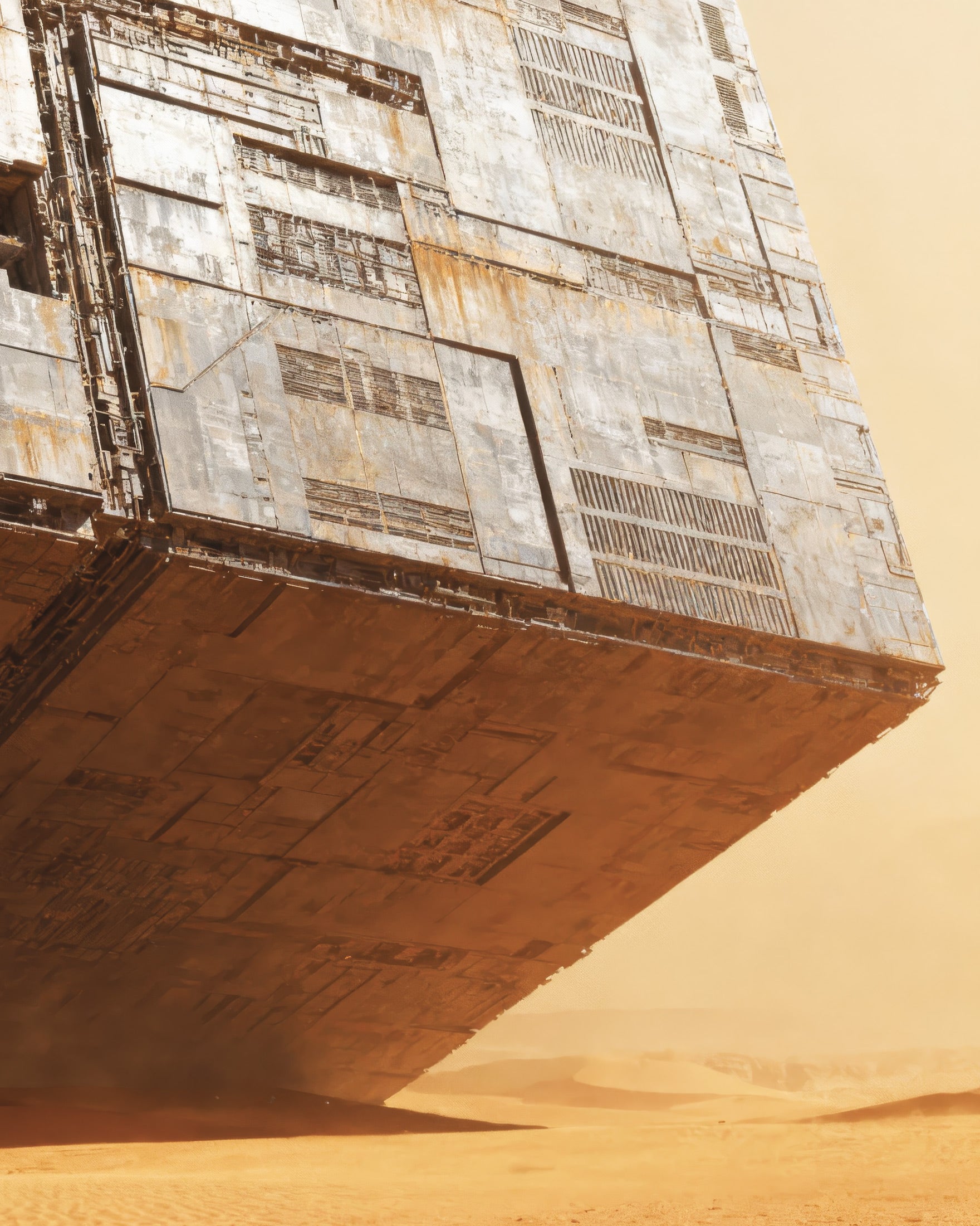 Gigantische Sandlandschaft – futuristisches Sci-Fi Poster für österreichische Wohnräume