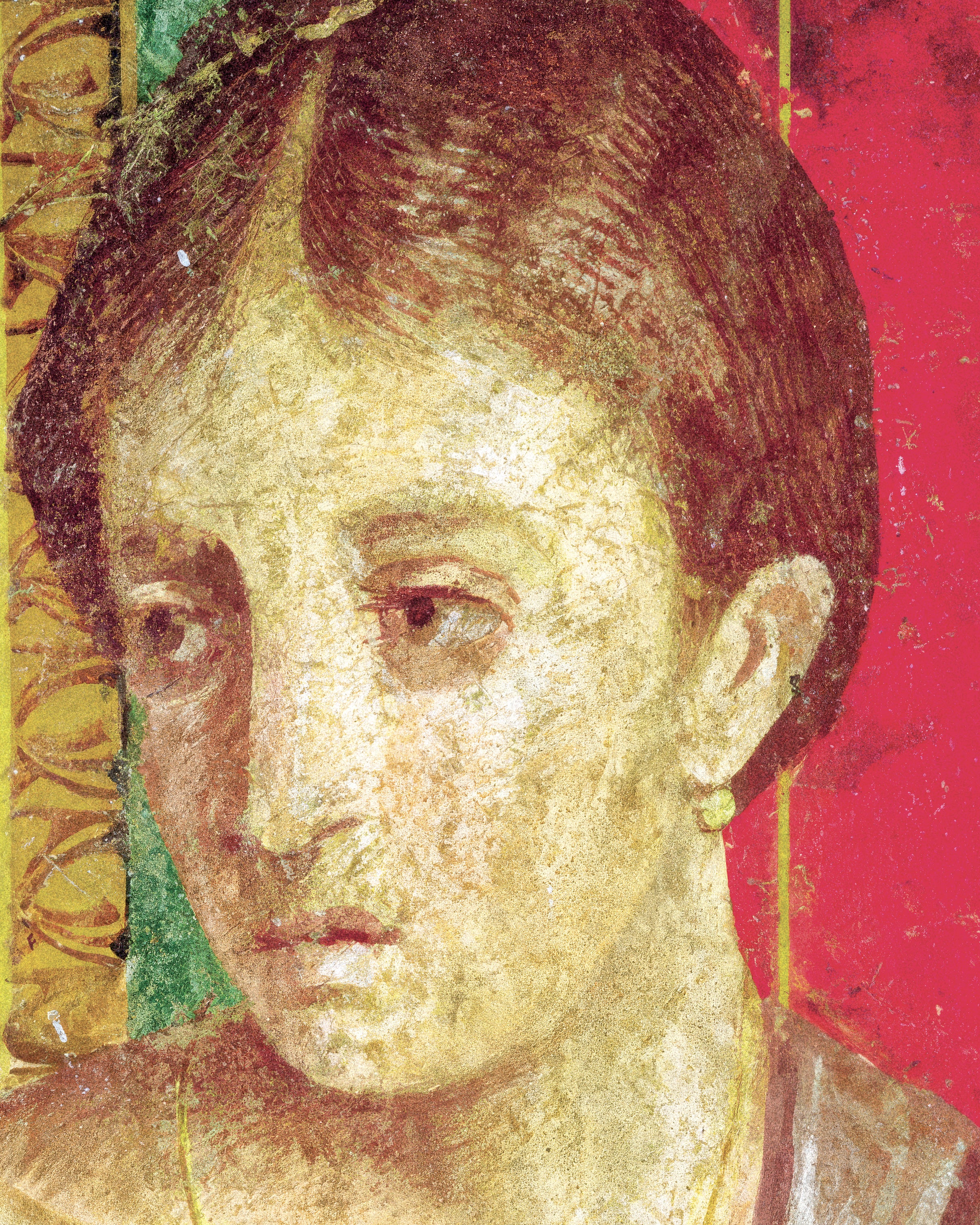 Sitzende Mutter Fresko Detail Kunstdruck