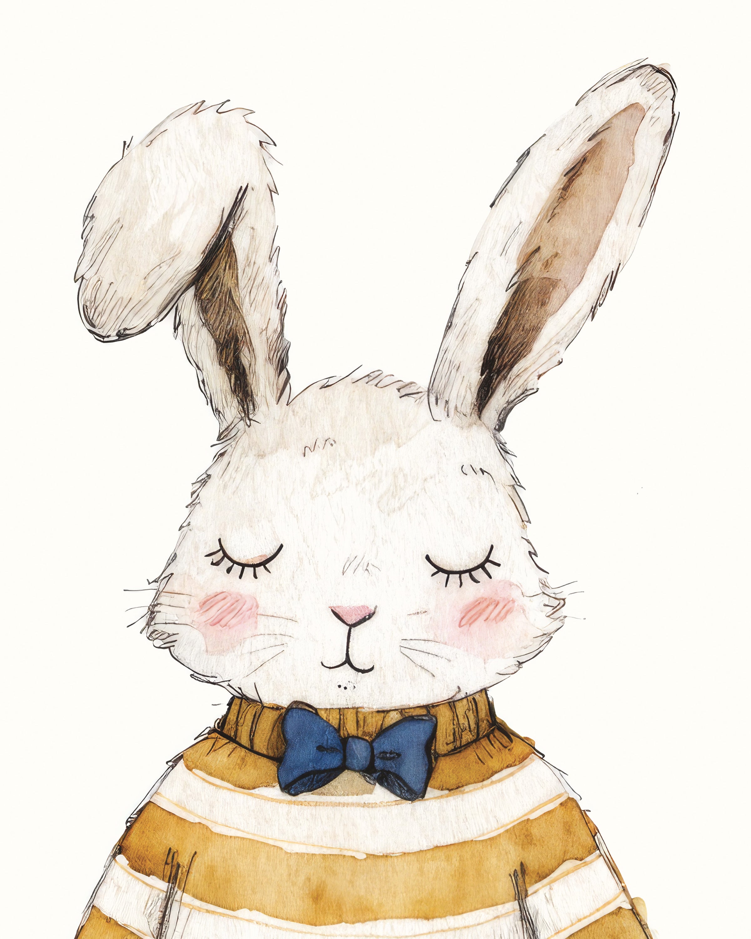 Osterhase mit Korb Kunstdruck - Poster