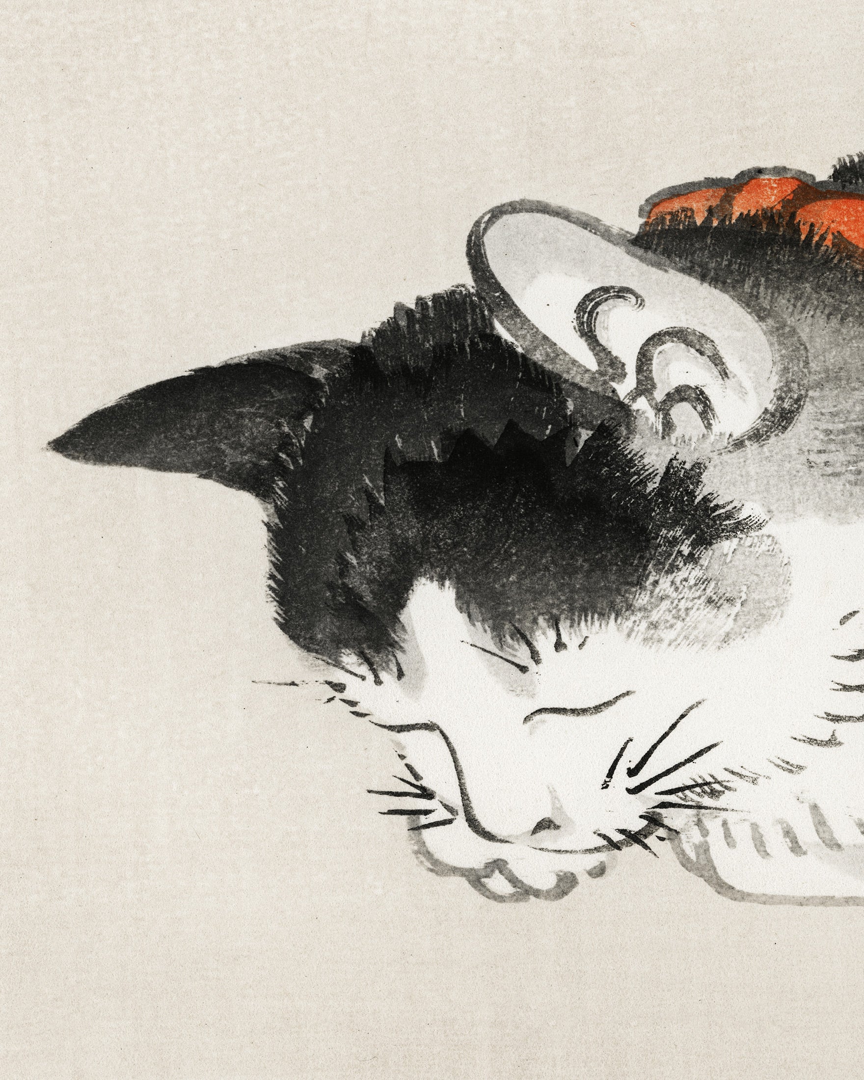 Schlafende Katze, Kōno Bairei - poster