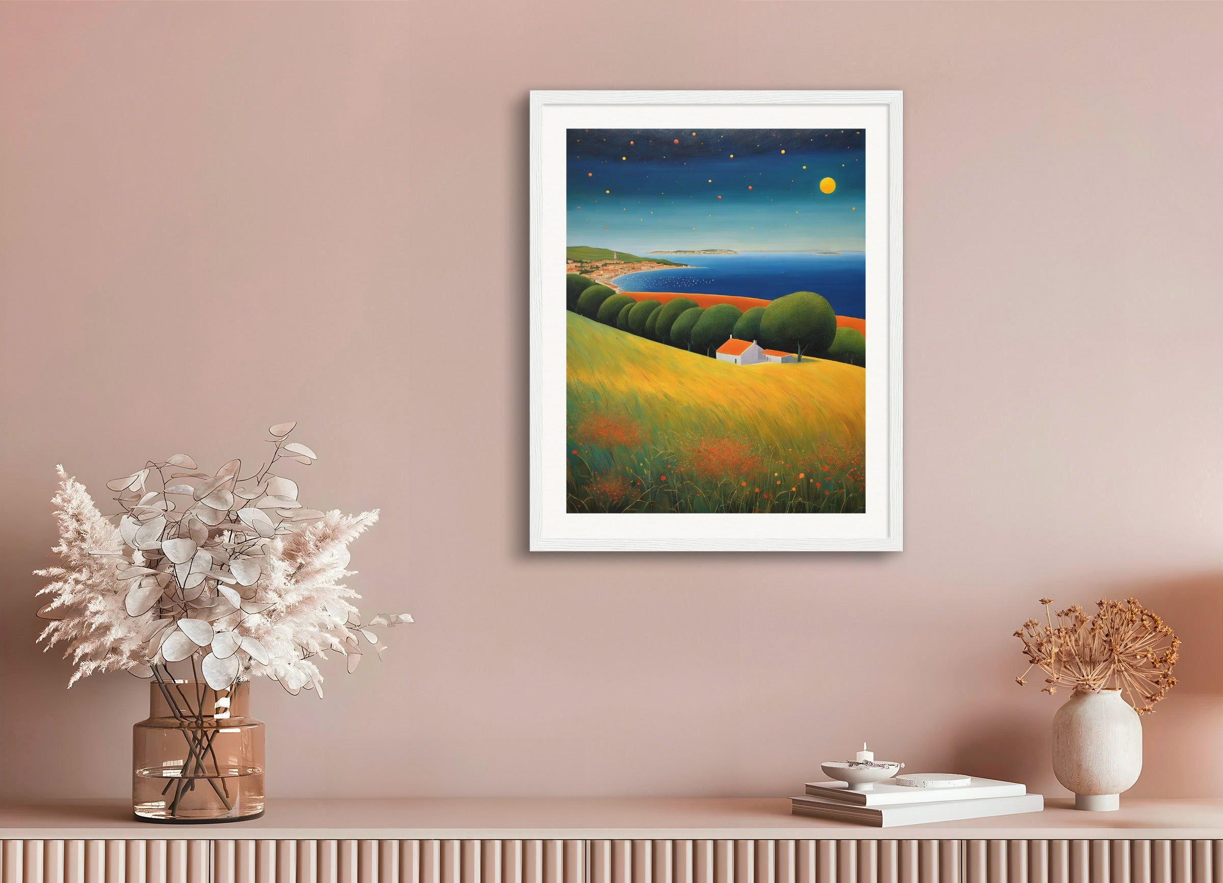 Poster with wood frame: Scottish painting of abstract expressionism,