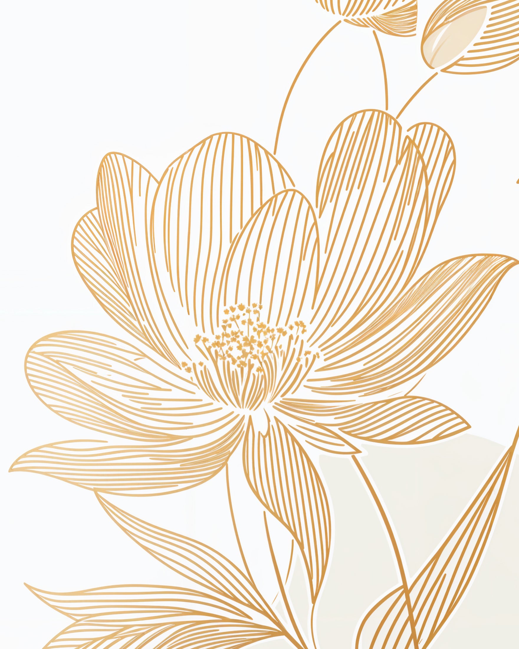 Blumenmotiv vor zartem Beige