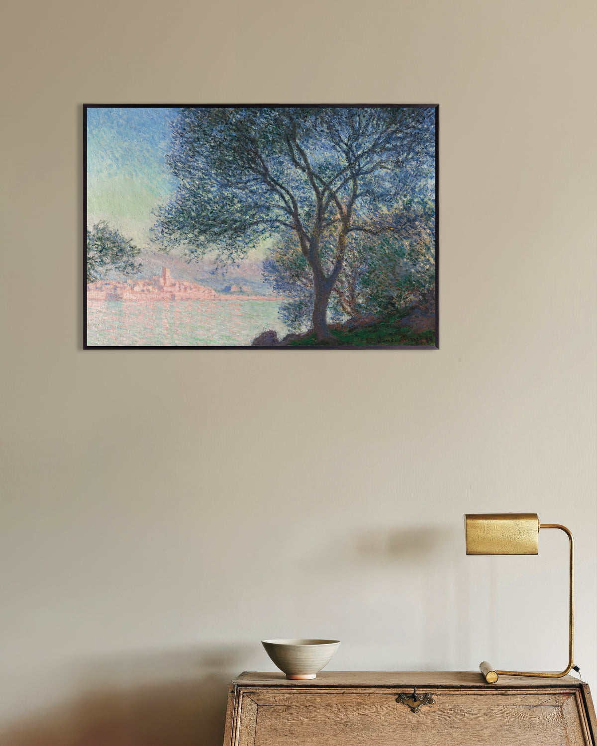 Poster Antibes, von La Salis aus gesehen (1888) von Claude Monet mit Metallrahmen