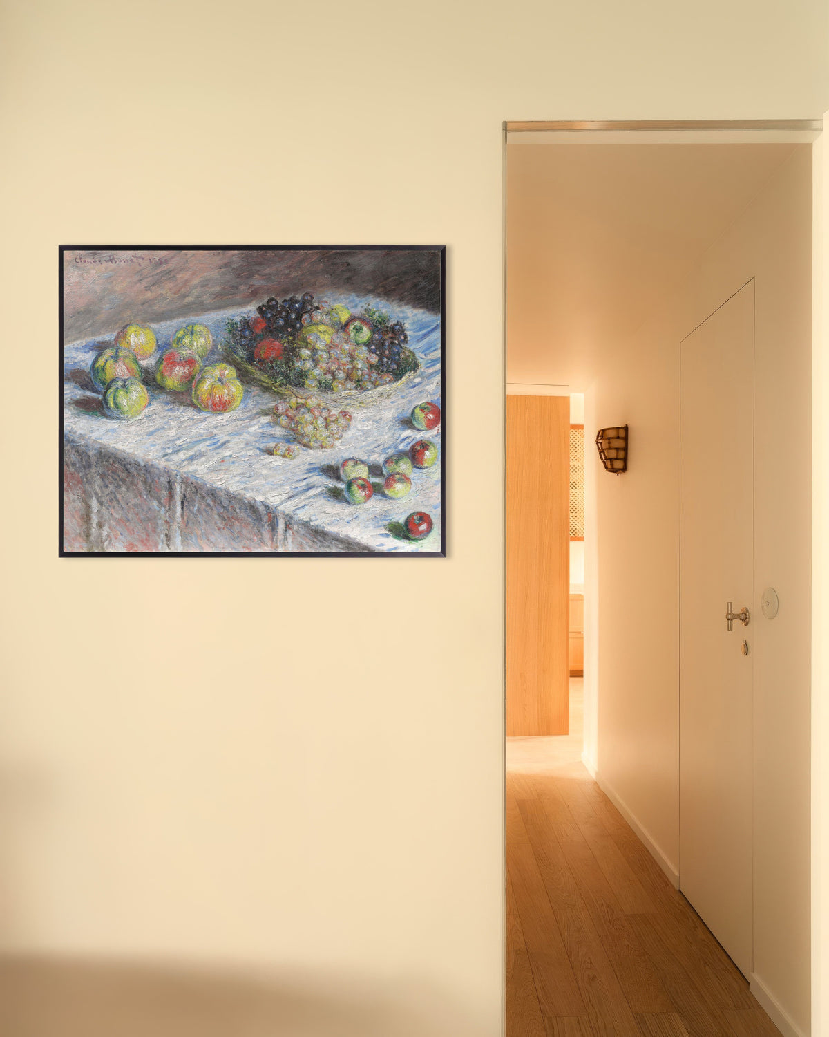 Poster Äpfel und Trauben (1880) von Claude Monet mit Metallrahmen