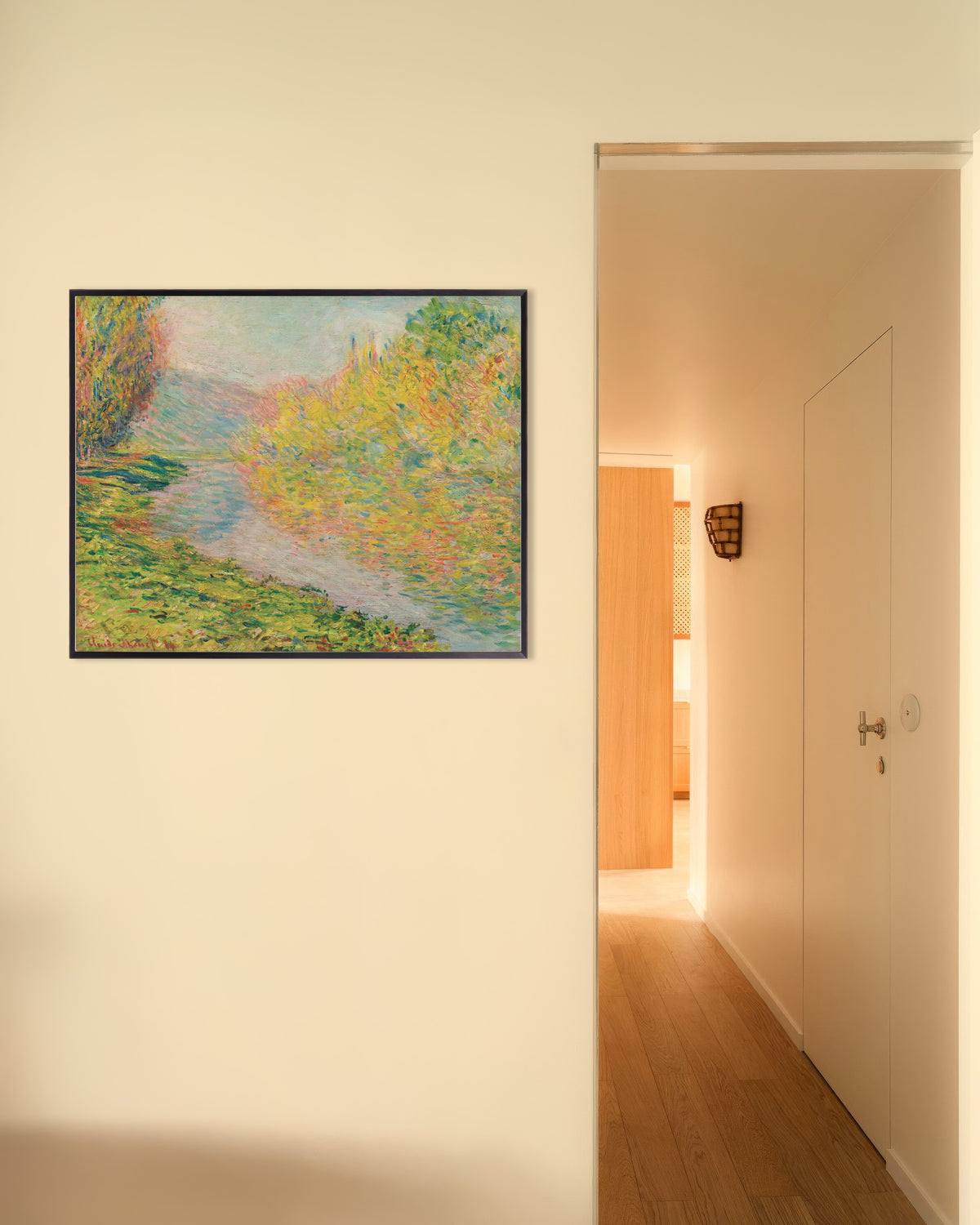 Poster Herbst in Jeufosse (1884) von Claude Monet mit Metallrahmen