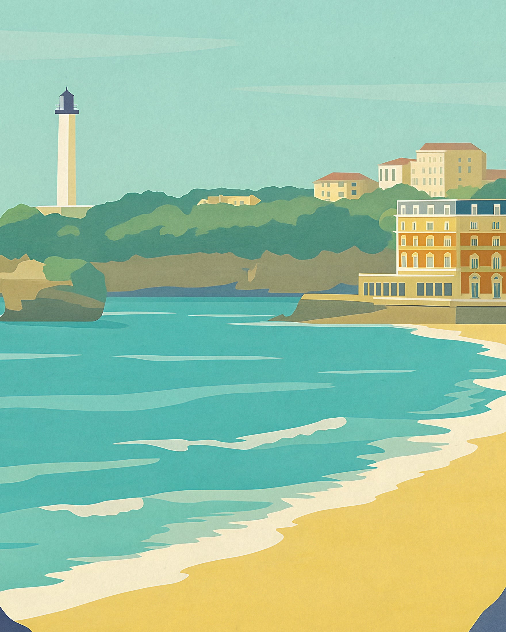 Biarritz Reiseposter – Französische Baskenküste