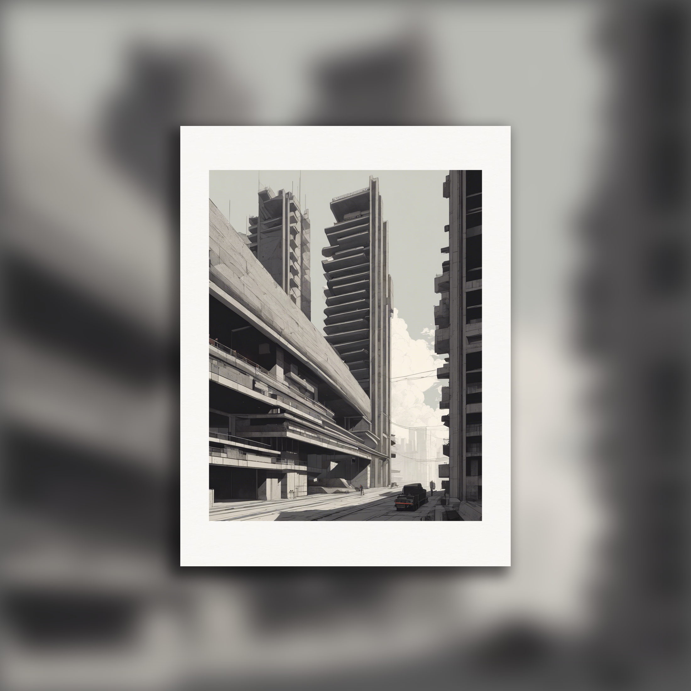 Lo-fi, brutalistische Architektur - Poster