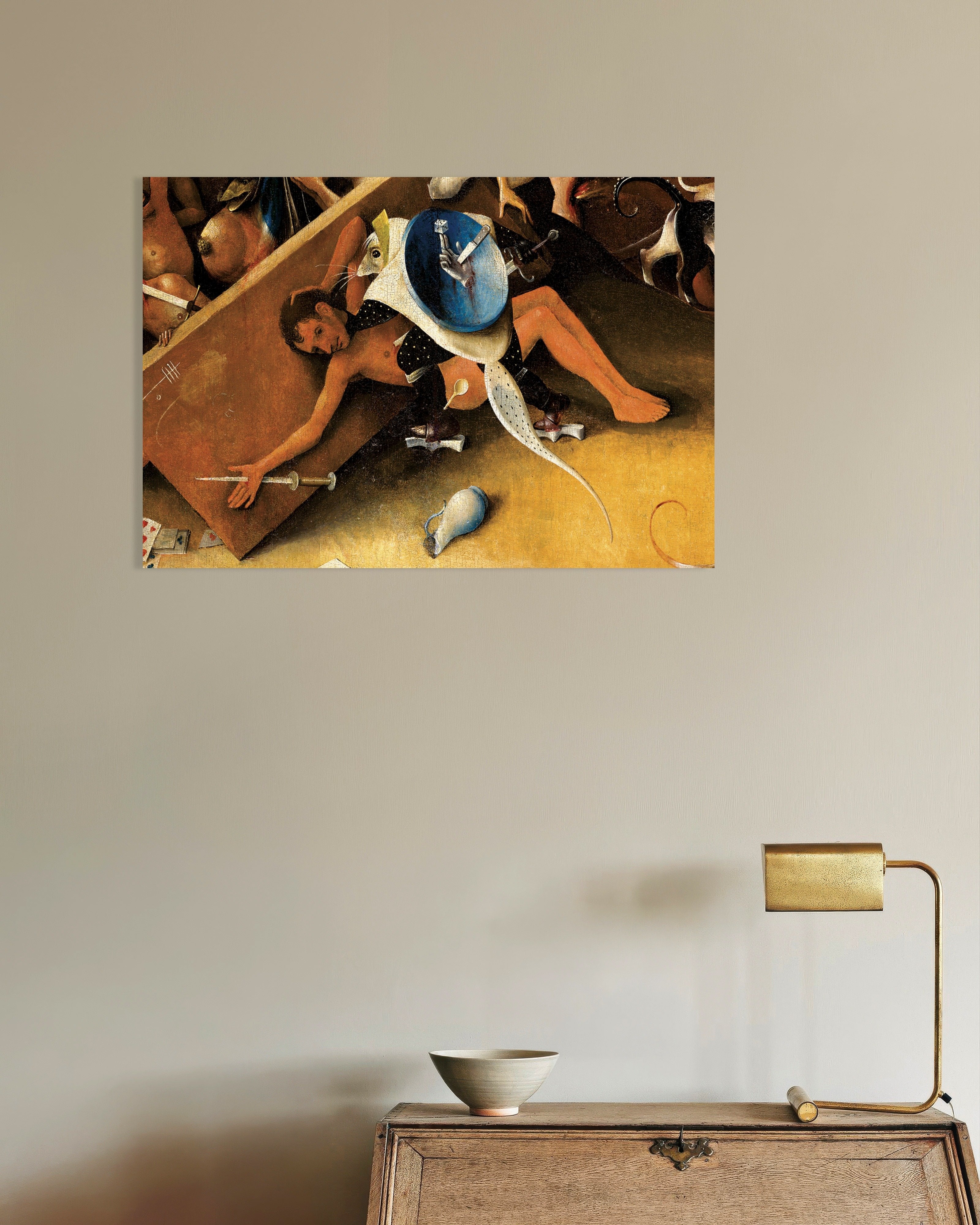 Poster of Detail from The Garden of Earthly Delights: the gambler's punishment