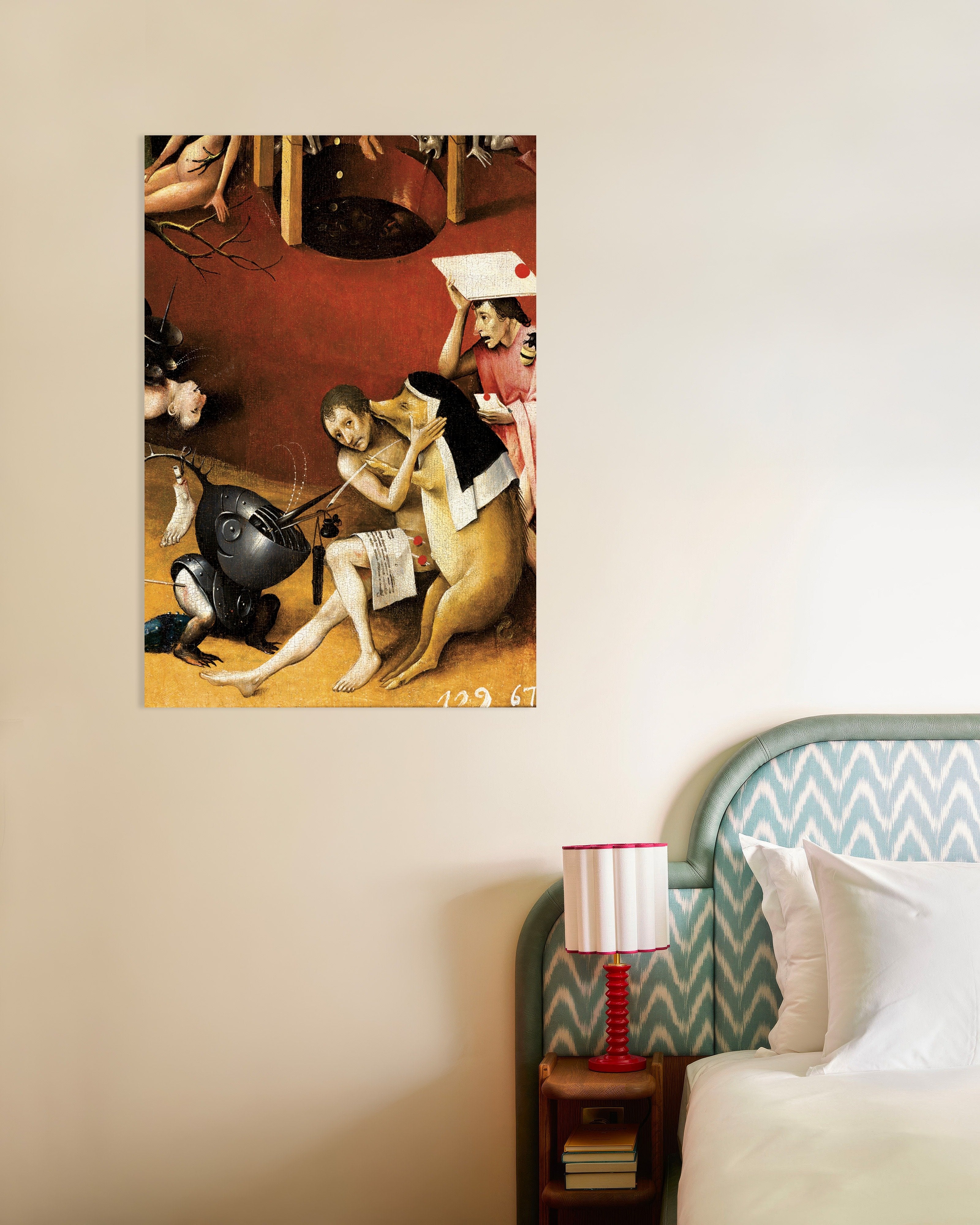 Poster of Detail from The Garden of Earthly Delights: the pig nun