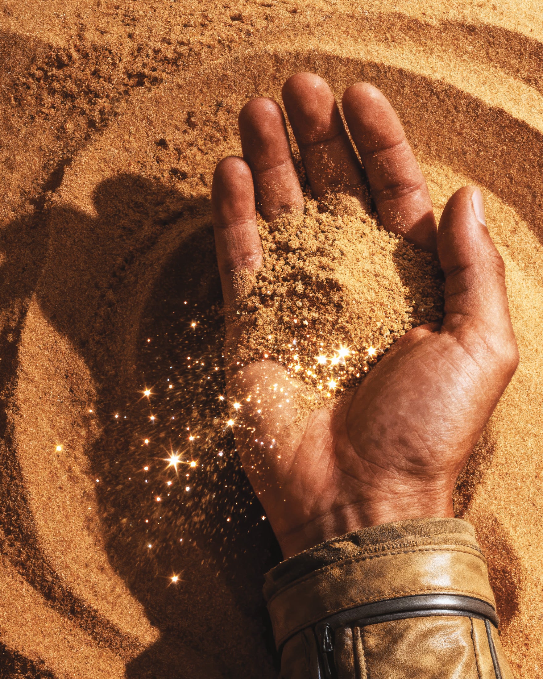 Poster mit Wüstenhand-Motiv