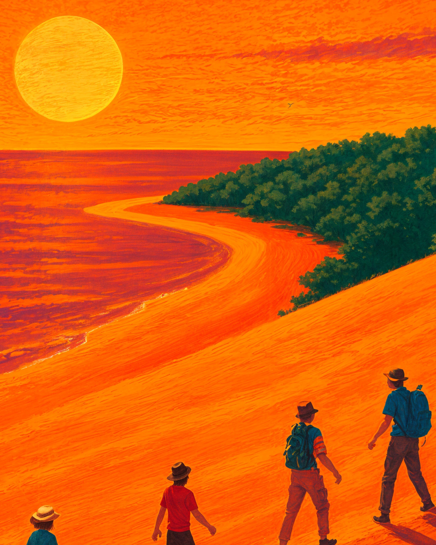 Düne von Pilat 02, Sonnenuntergang - poster