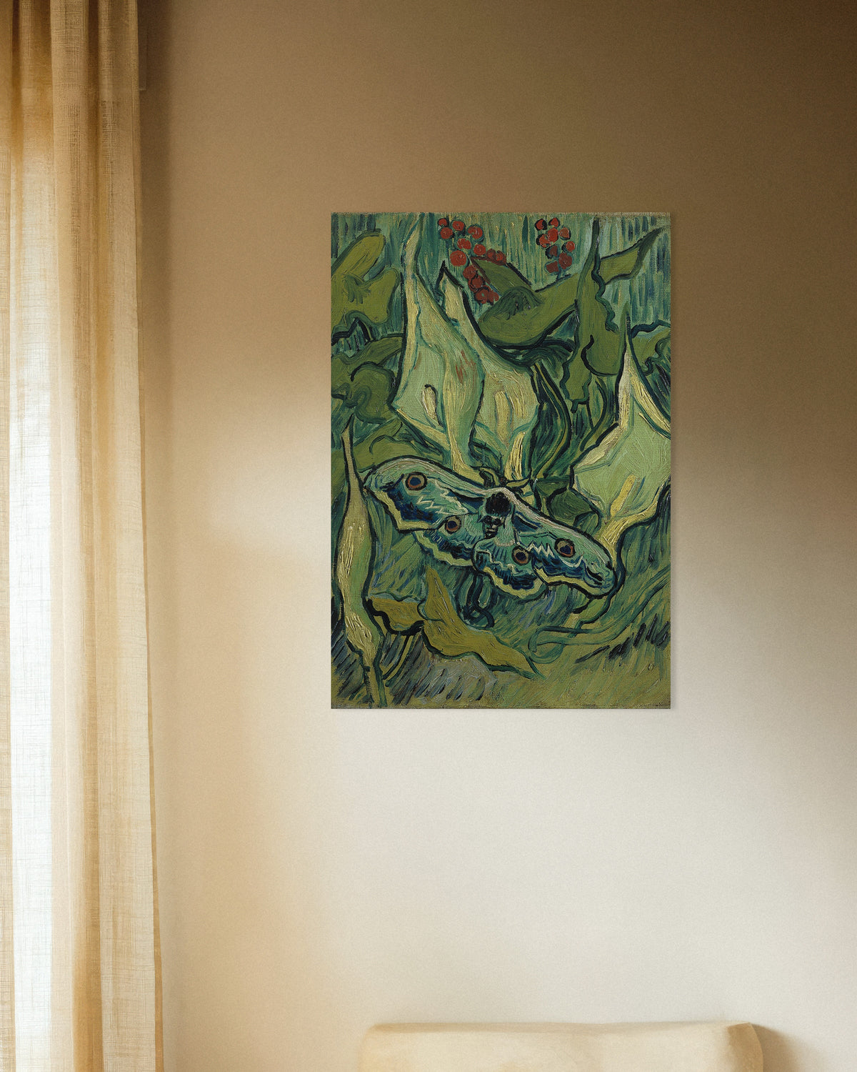 Poster mit „Kaisermotte (1889) von Vincent van Gogh“