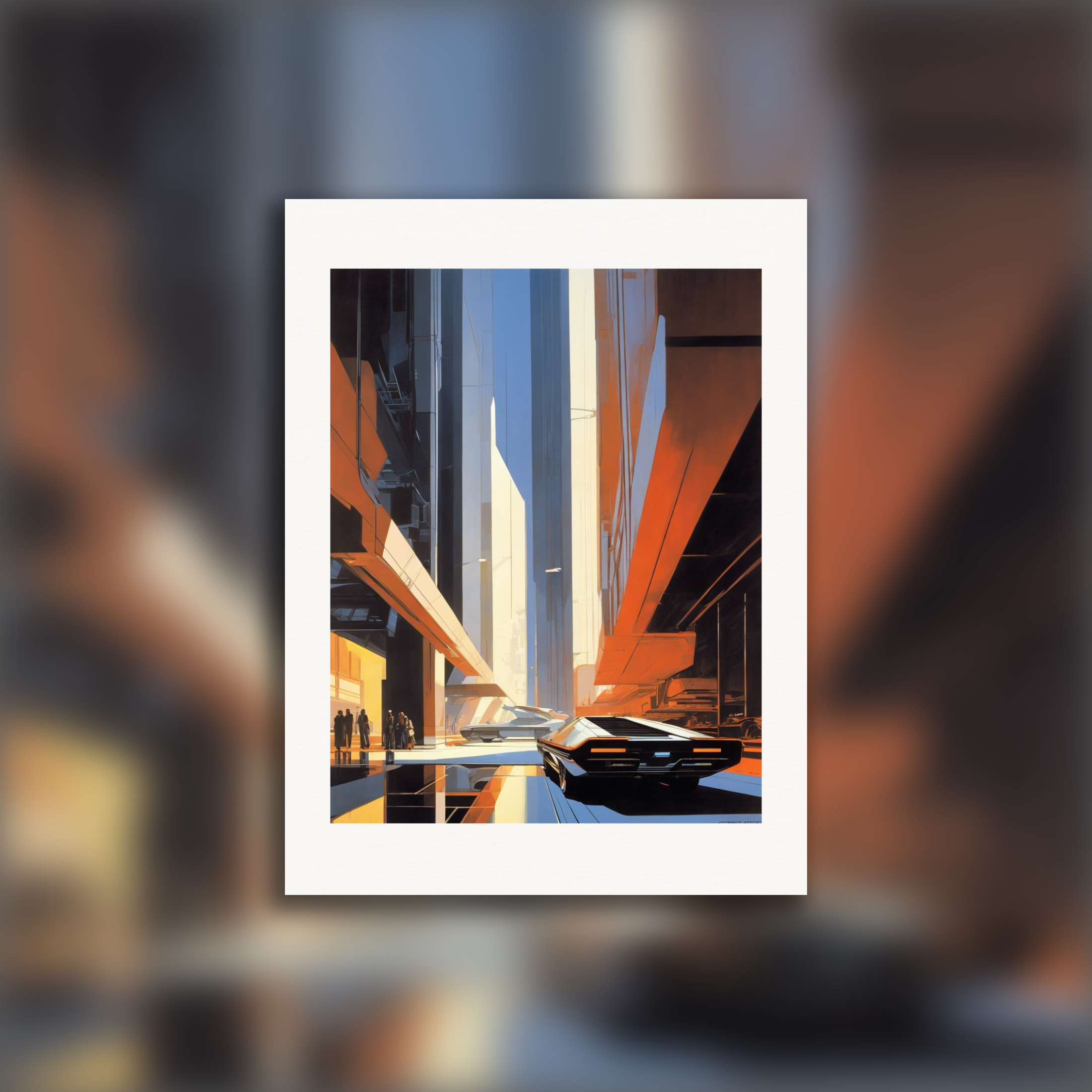 Poster im futuristischen US-Industrie-Stil – ideal für moderne österreichische Wohnräume