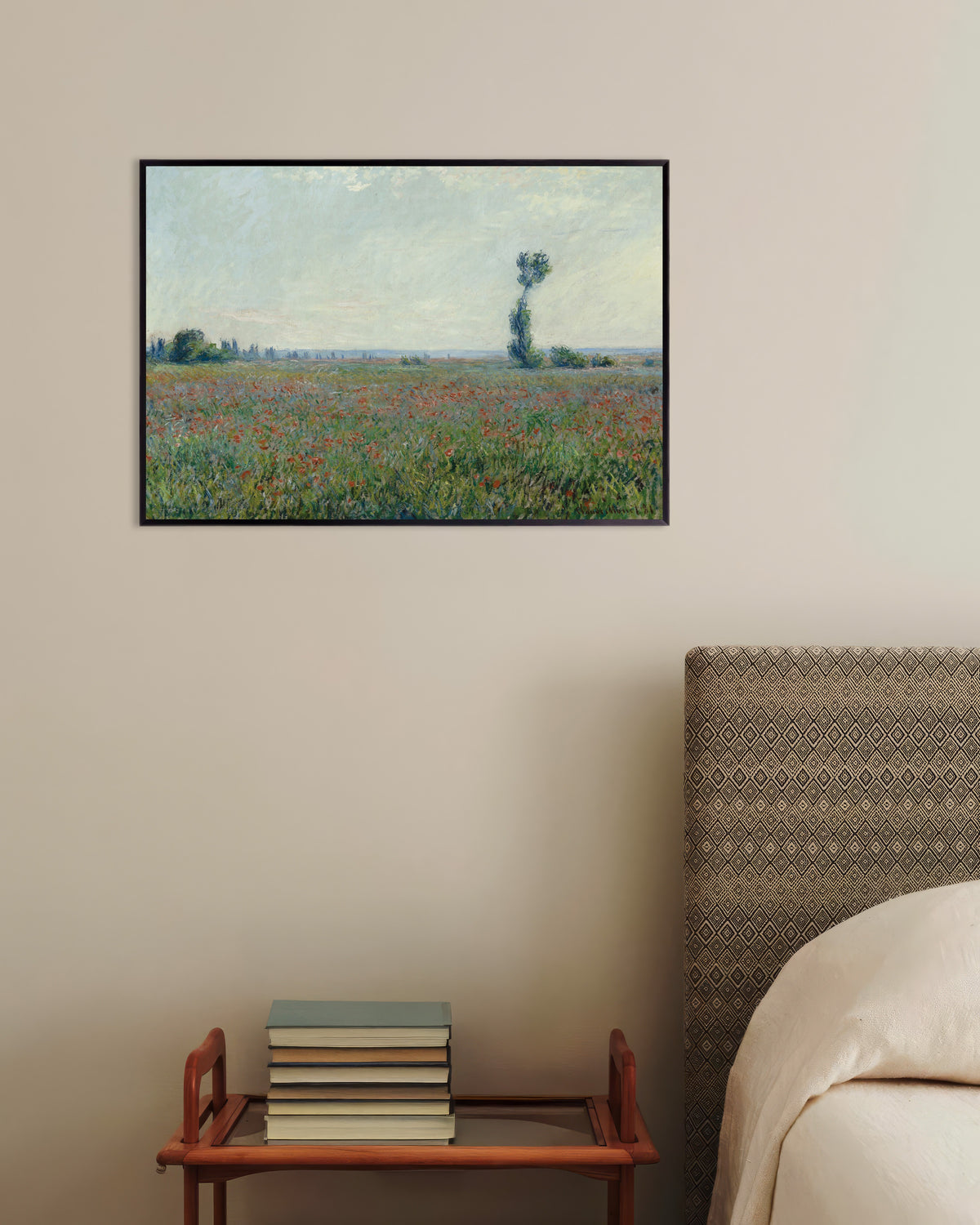 Poster Mohnfeld von Claude Monet mit Metallrahmen