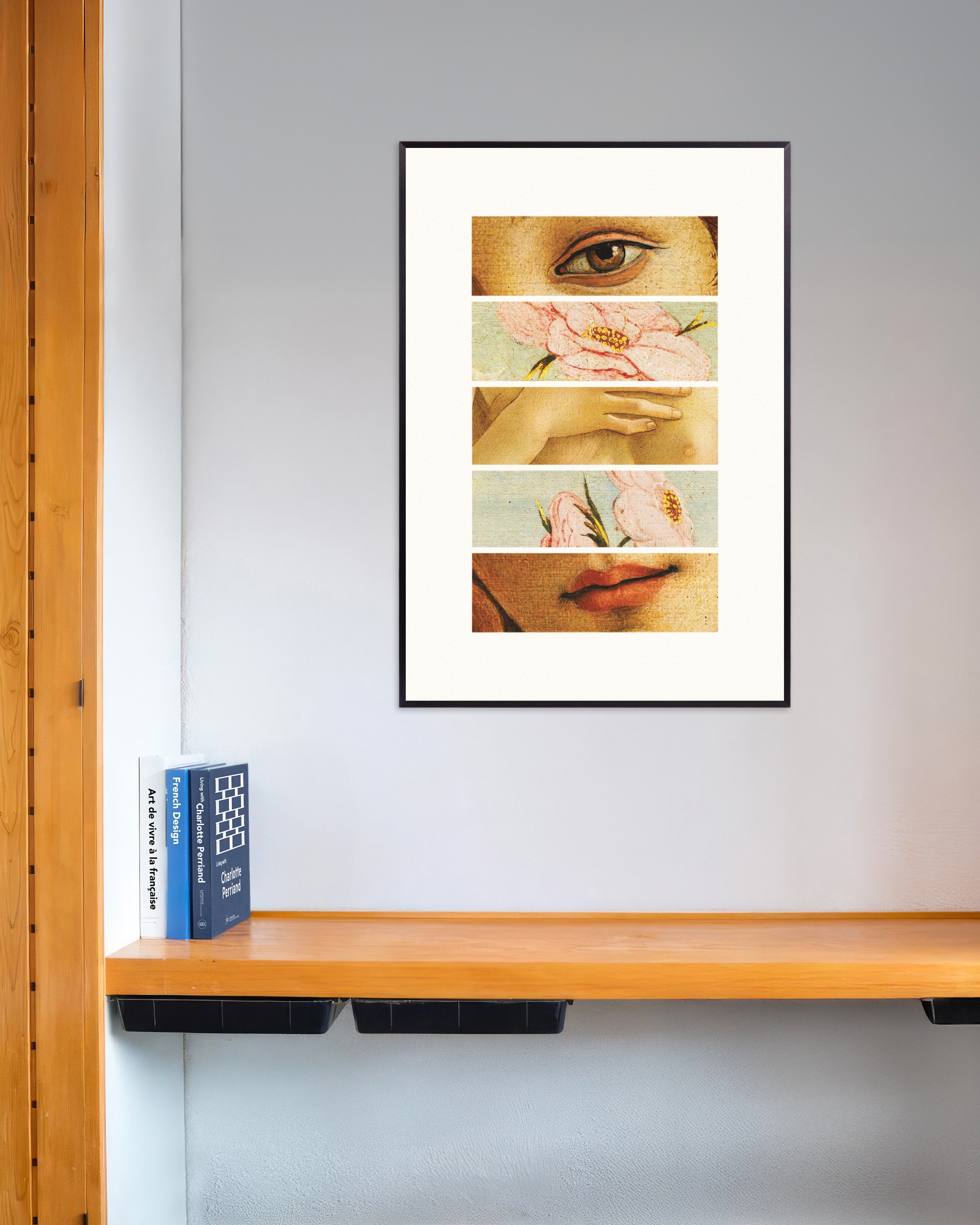 Poster of Fragments of Botticelli’s Venus art print, with metal frame