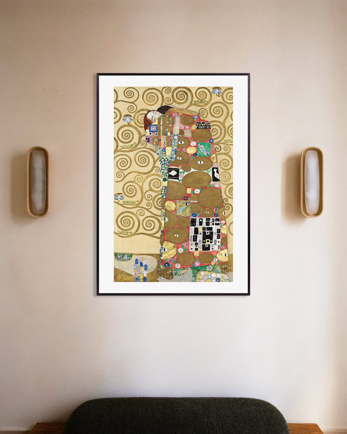 Poster Erfüllung, Stoclet-Fries (1910–1911) von Gustav Klimt, mit Metallrahmen