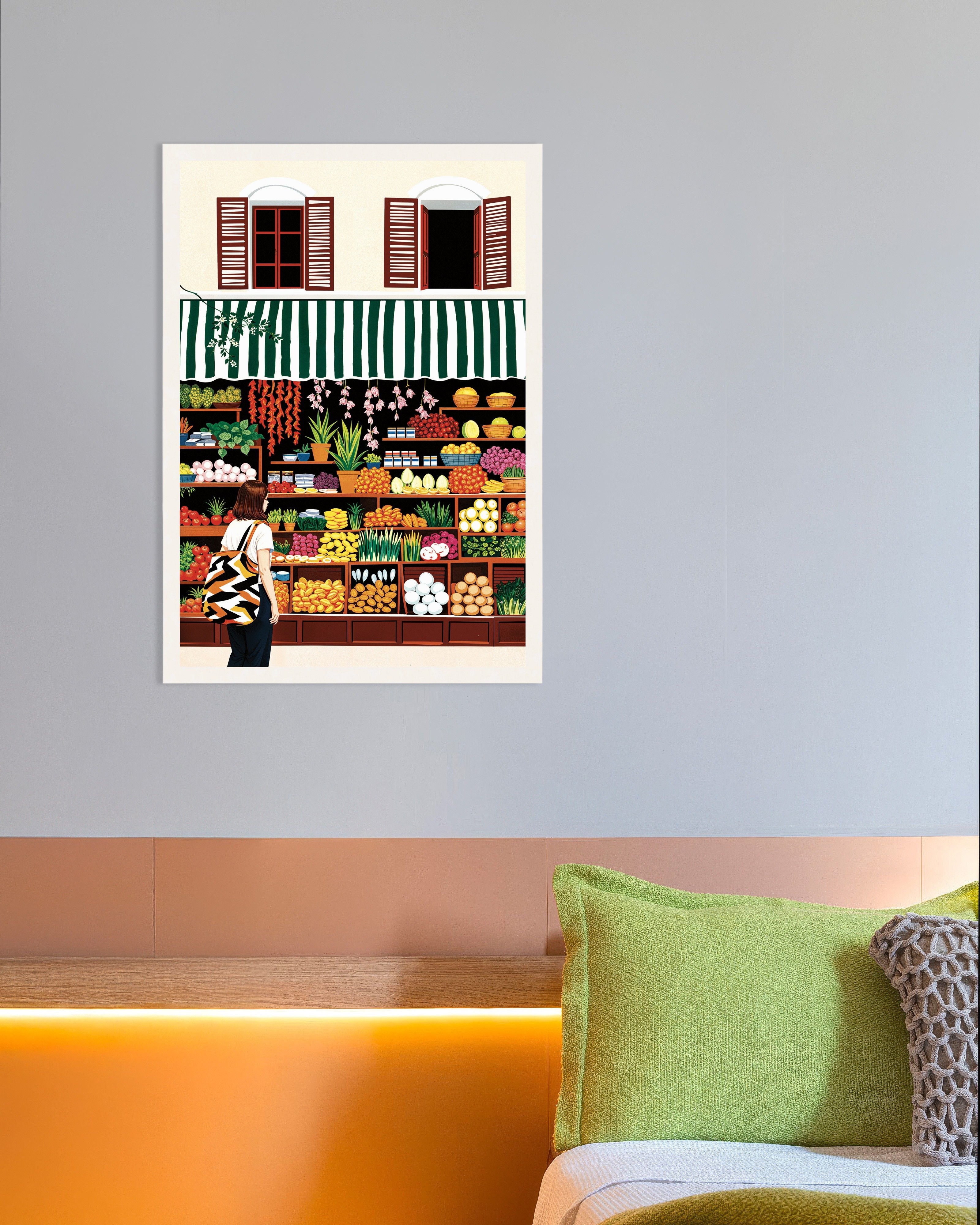 Poster of Groceries, fruits, vegetables and flowers - Poster