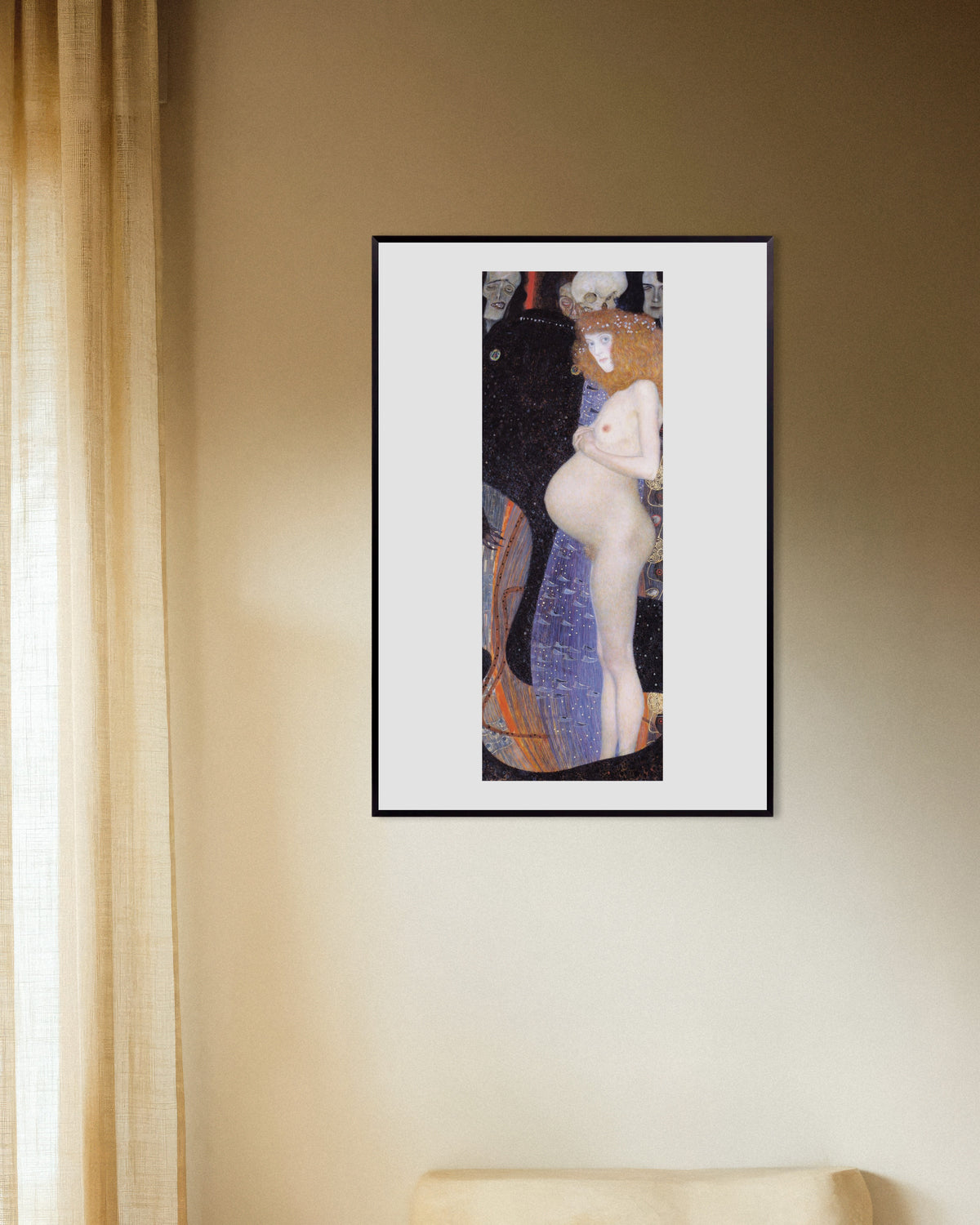 Poster Die Hoffnung I (1903) von Gustav Klimt mit Metallrahmen
