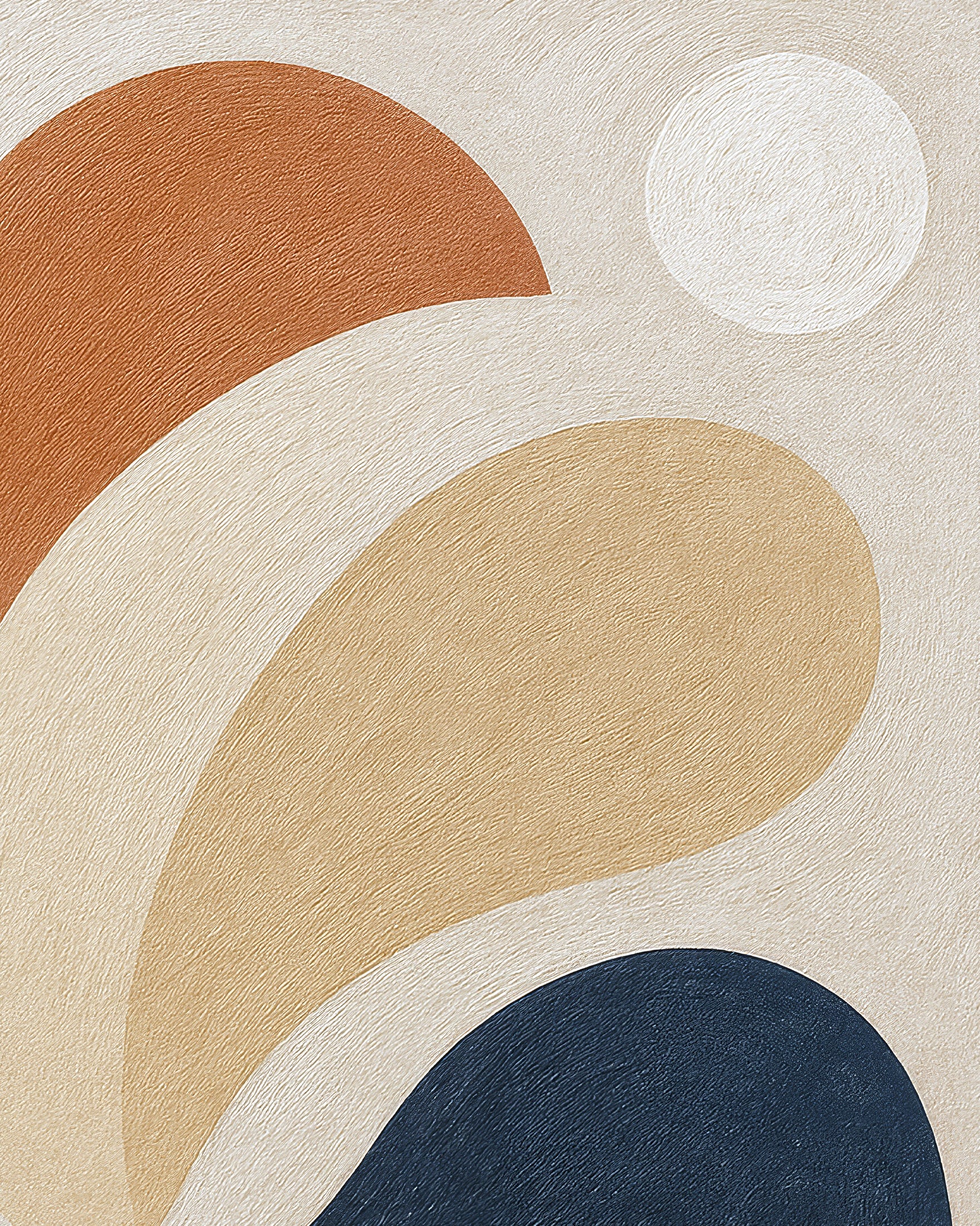 Intrications – abstraktes Formenposter in erdigen Tönen