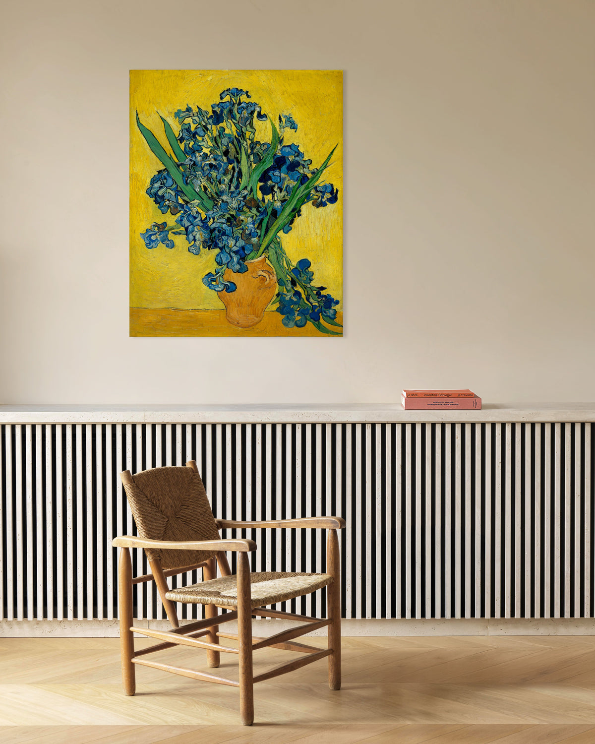 Poster Schwertlilien in einer Vase (1890) von Vincent van Gogh