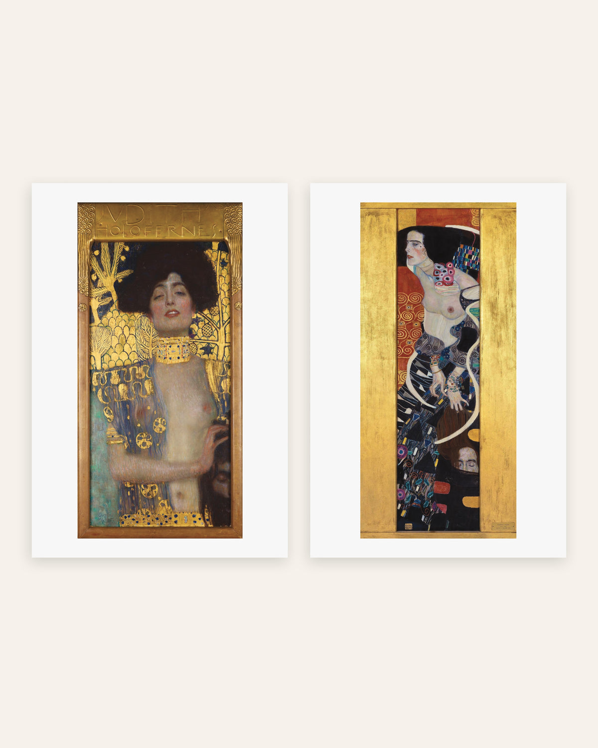 Klimt Poster 2er-Set: Judith I und Judith II, ohne Rahmen