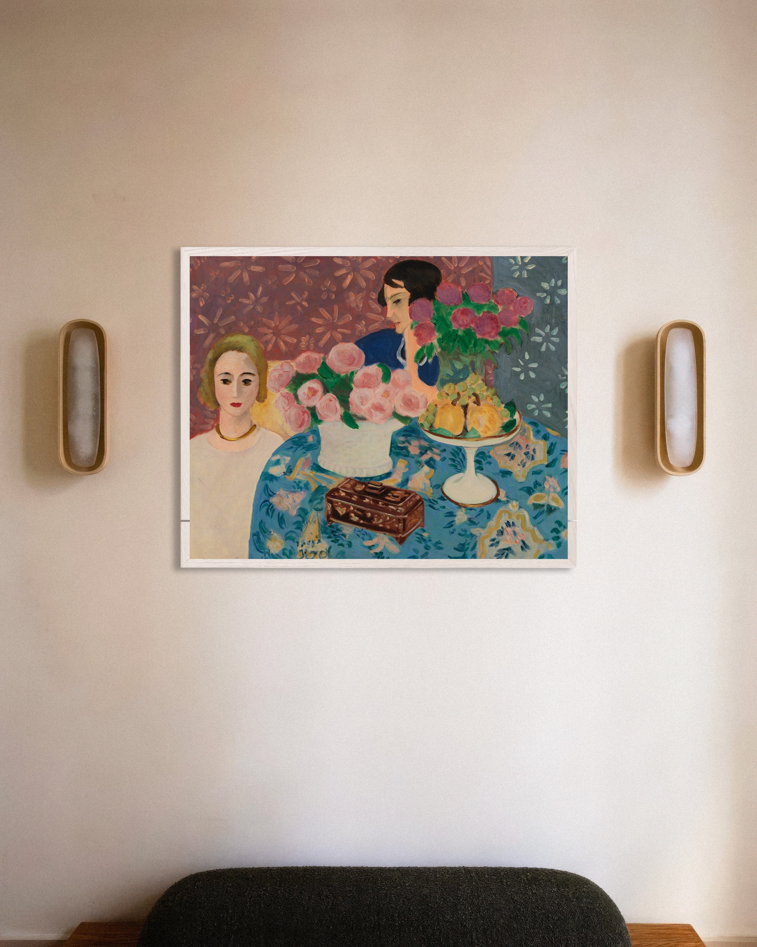 Poster of Le coffret chinois (1922) by Henri Matisse, with white wooden frame