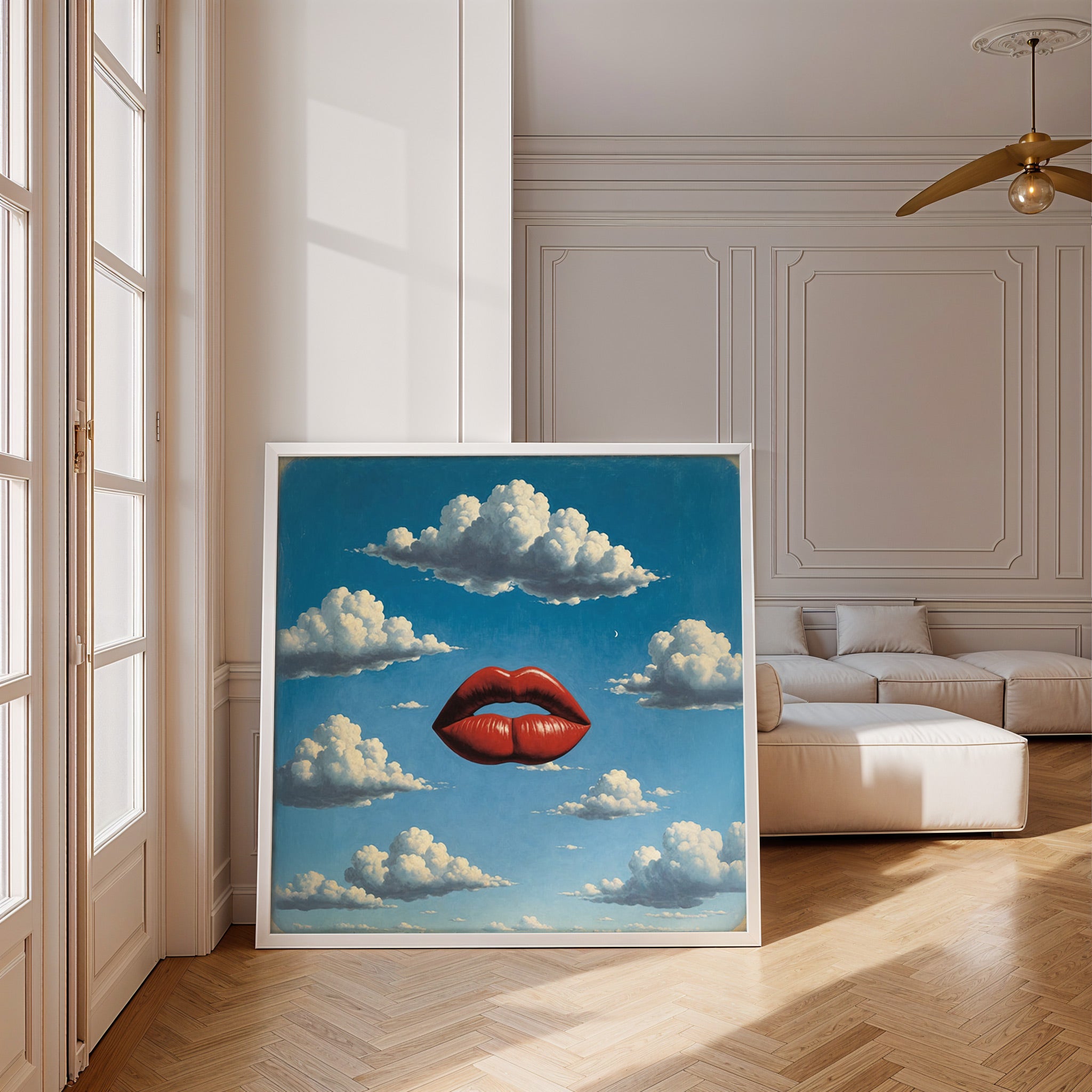 Posters mit roten Lippen – Faszinierende Kunstwerke im Stil des Surrealismus