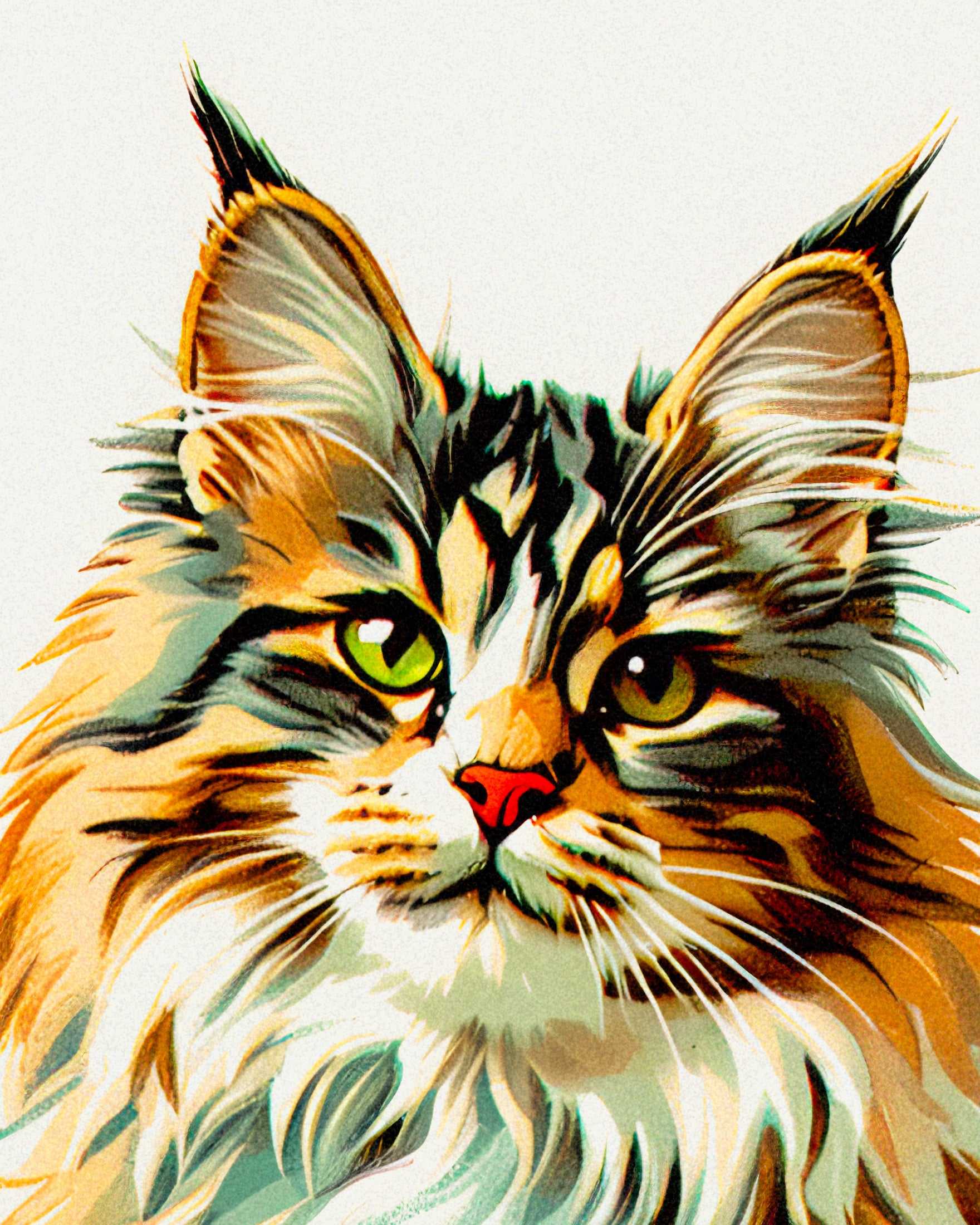 Maine Coon Katze 02 - Vintage Plakat - poster
