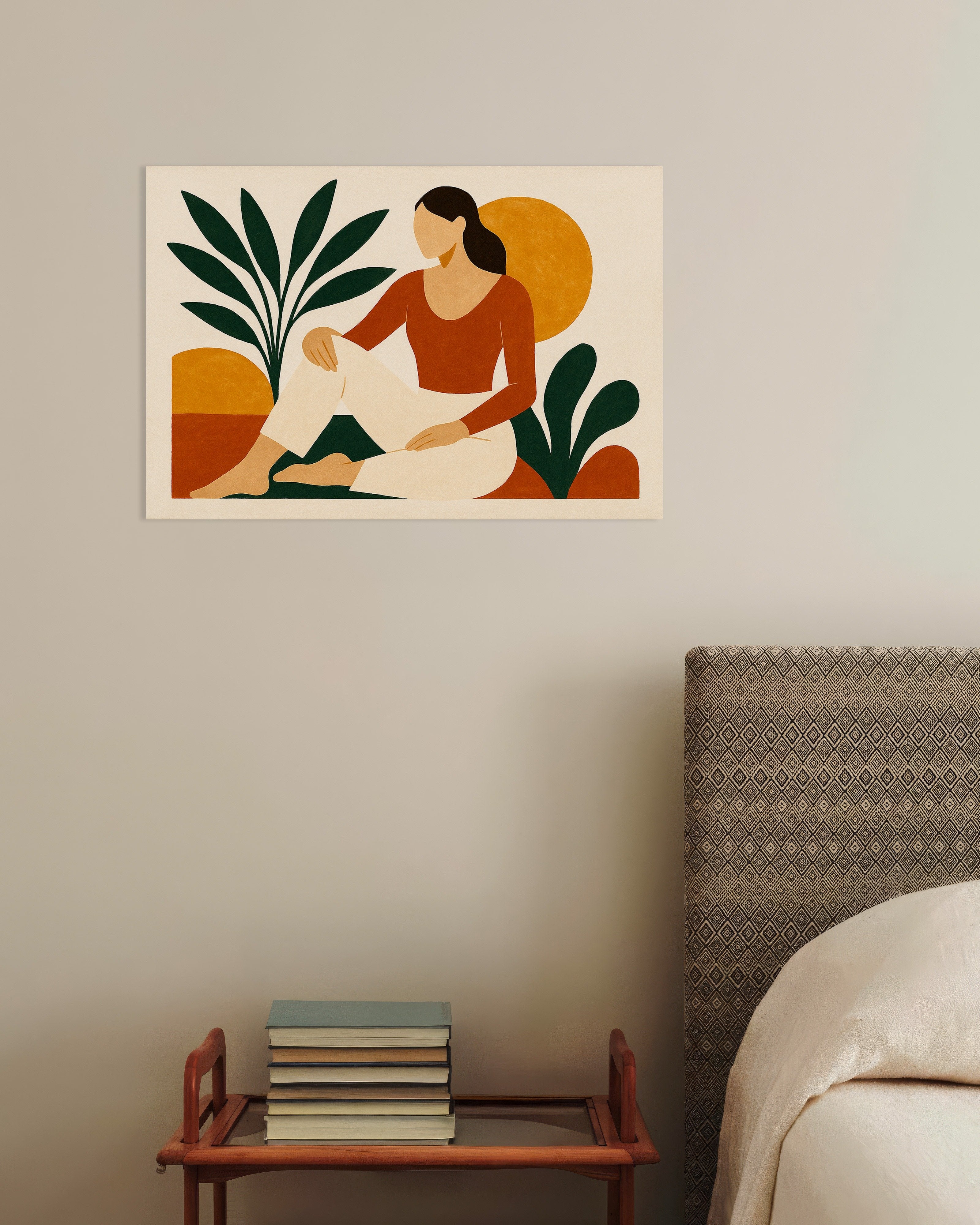 Poster of Modern Odalisque – abstract female figure with plants Poster