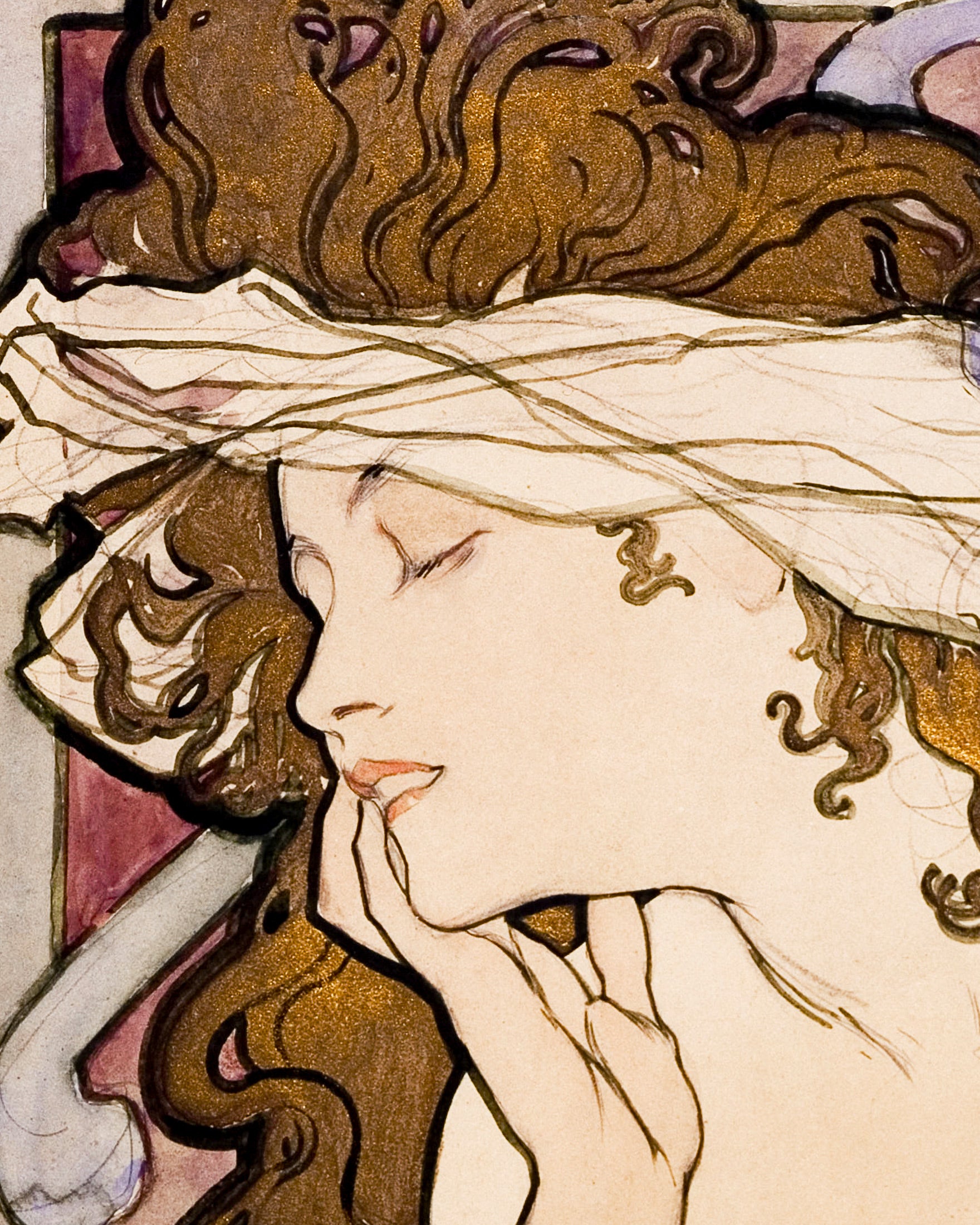 Salon der Hundert poster (1896) von Alfons Mucha