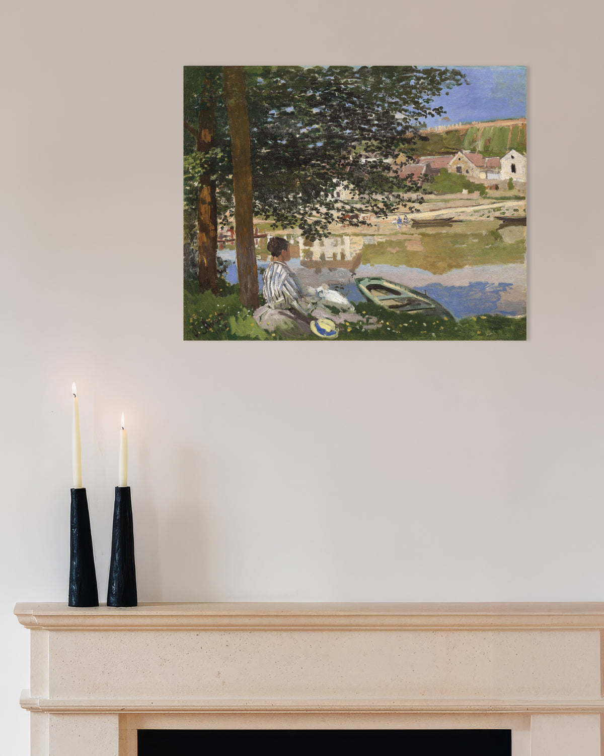 Poster Am Ufer der Seine, Bennecourt (1868) von Claude Monet