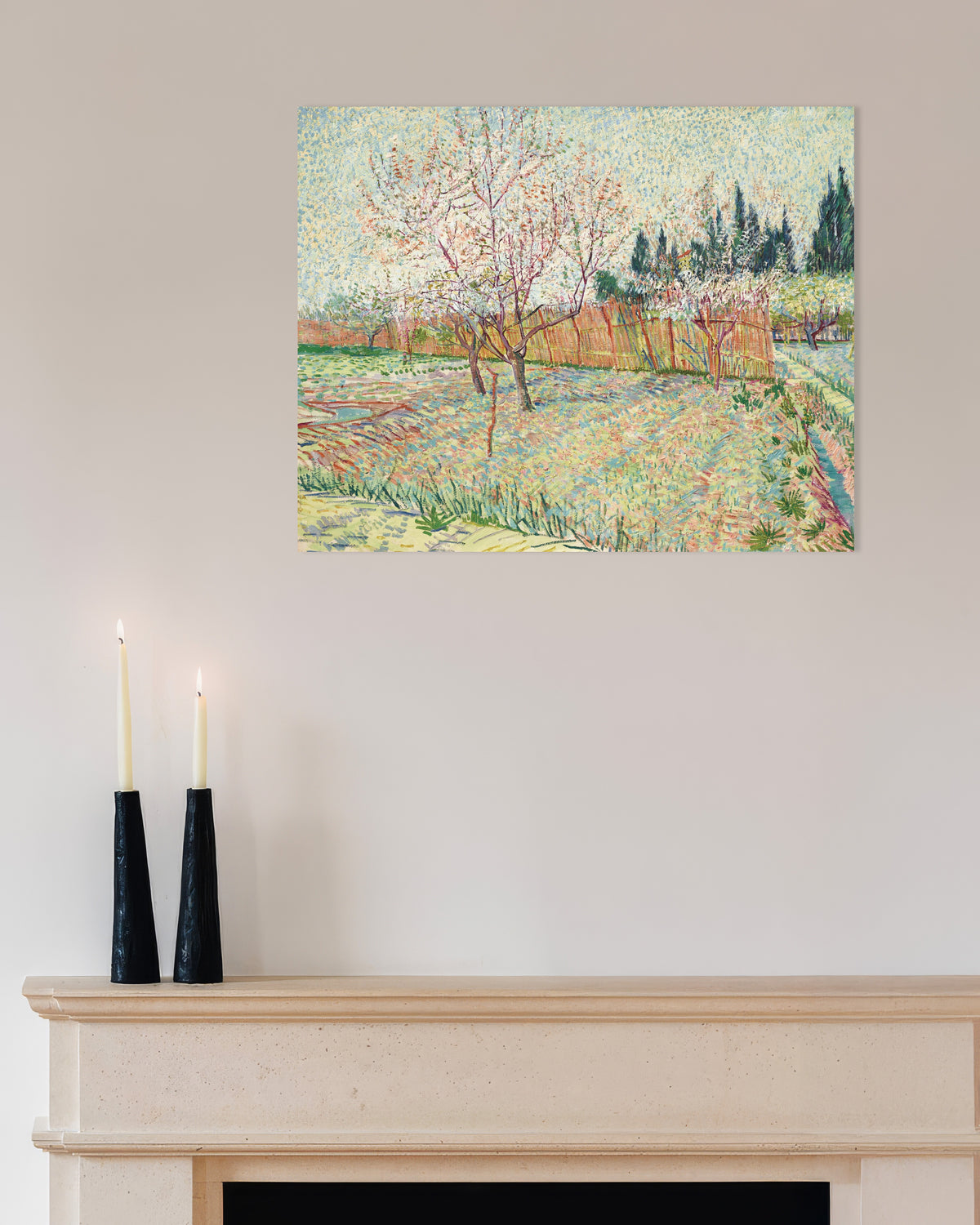Poster mit Obstgarten mit Zypressen (1888) von Vincent van Gogh
