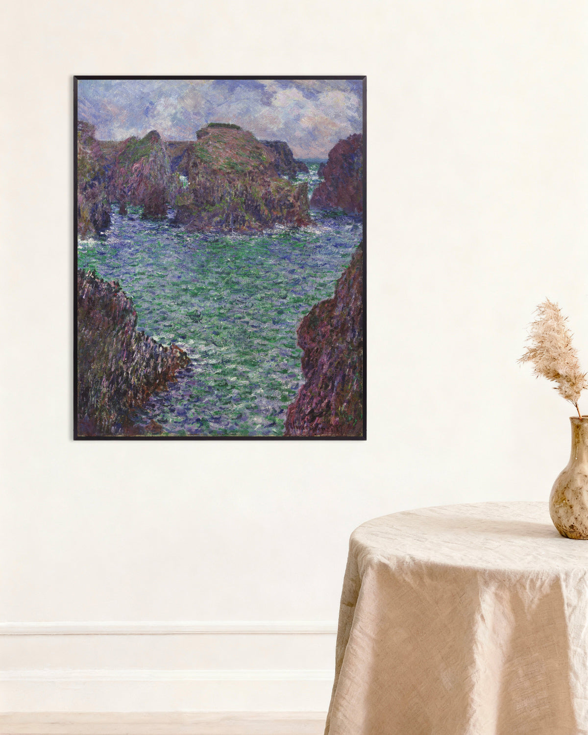 Poster Port-Goulphar, Belle-Île (1887) von Claude Monet mit Metallrahmen