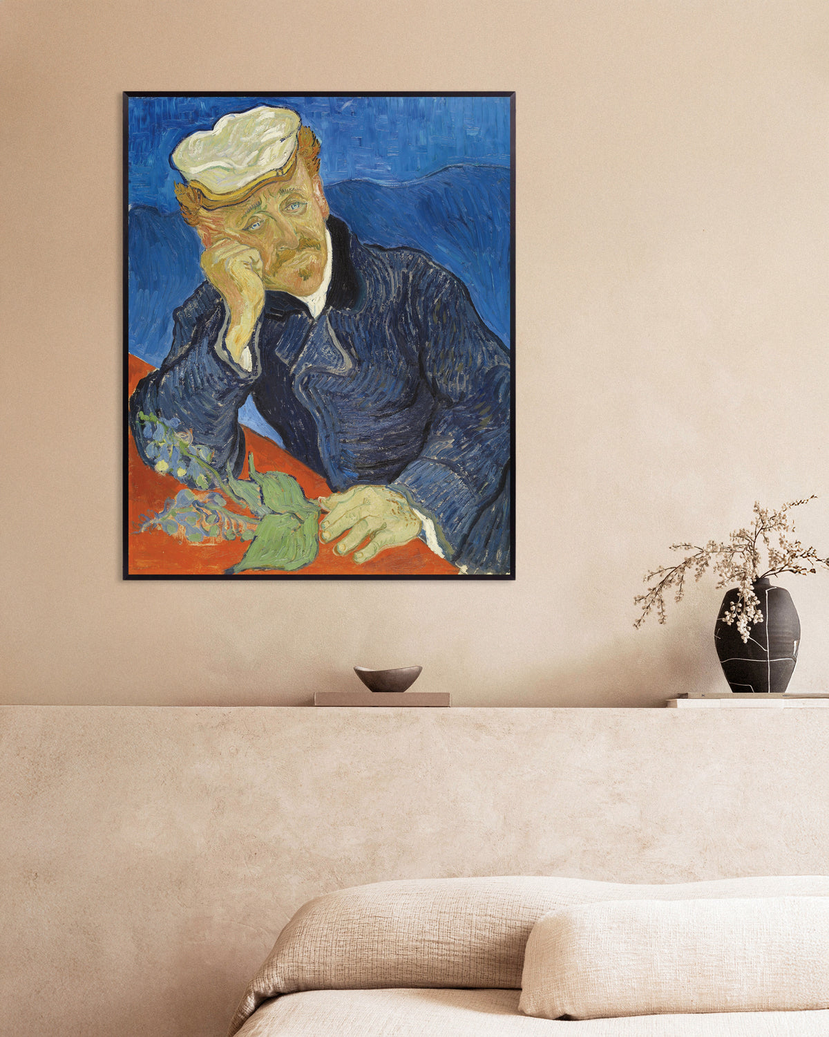 Poster mit Porträt von Dr. Paul Gachet (1890) von Vincent van Gogh, mit Metallrahmen