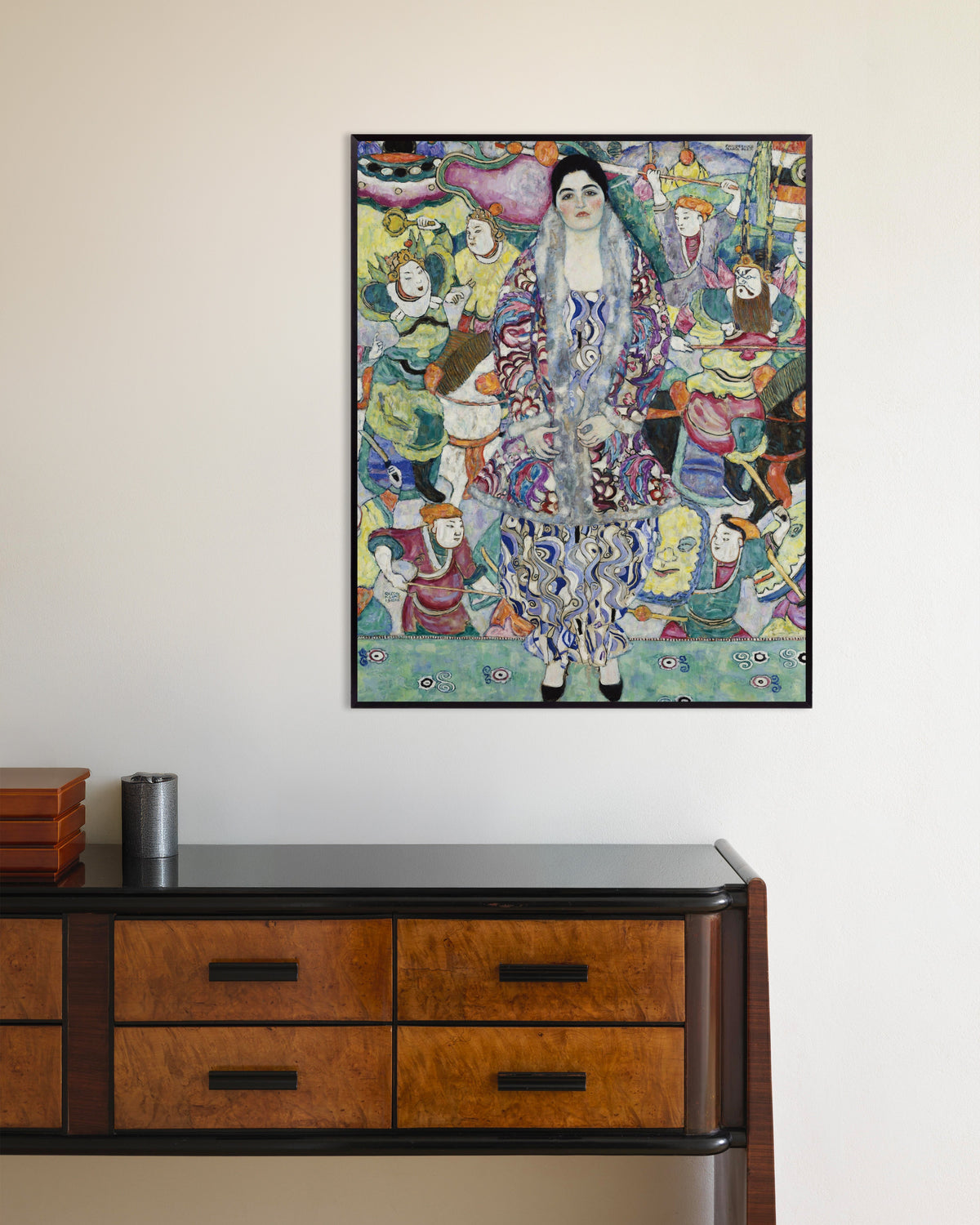 Poster mit „Porträt der Friederike Maria Beer (1916) von Gustav Klimt“ und Metallrahmen