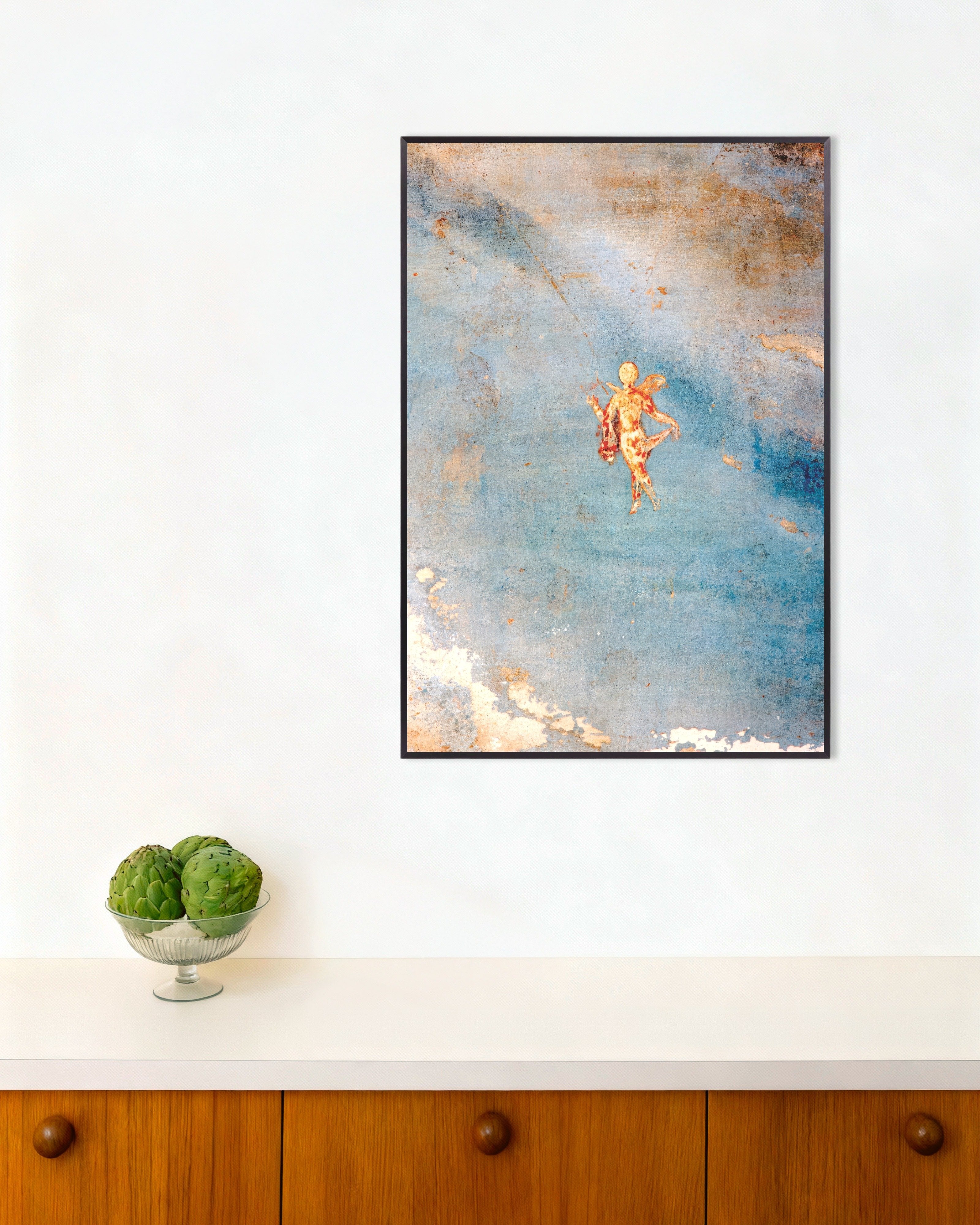 Poster of Psyche in Blue, House of Venus Pompeii, with metal frame