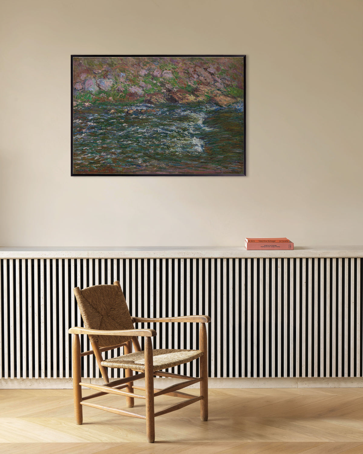Poster Stromschnellen an der Petite Creuse bei Fresselines (1889) von Claude Monet mit Metallrahmen