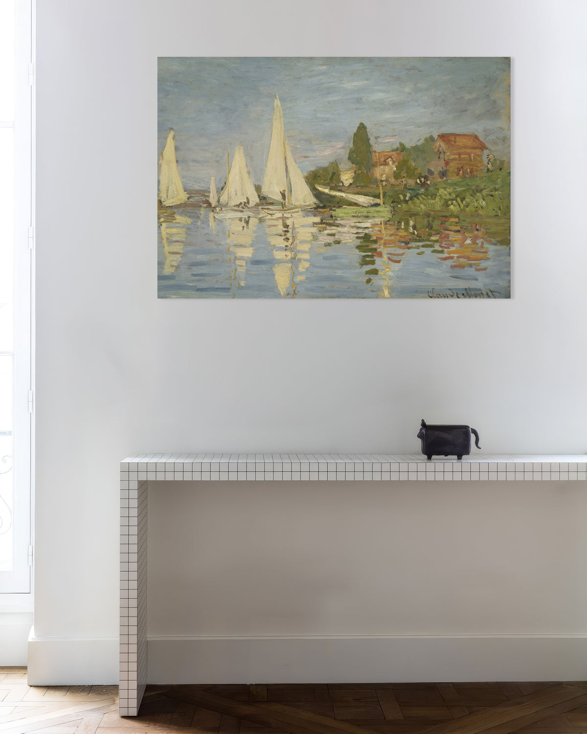 Poster Regatta in Argenteuil (um 1872) von Claude Monet