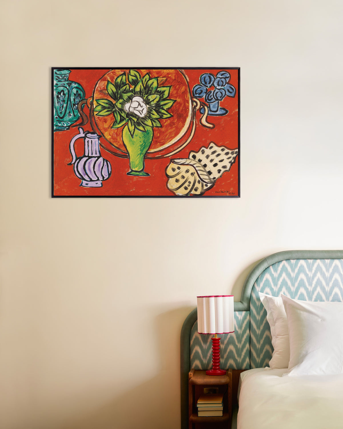Poster von Stillleben mit Magnolie (1941) von Henri Matisse, mit Metallrahmen