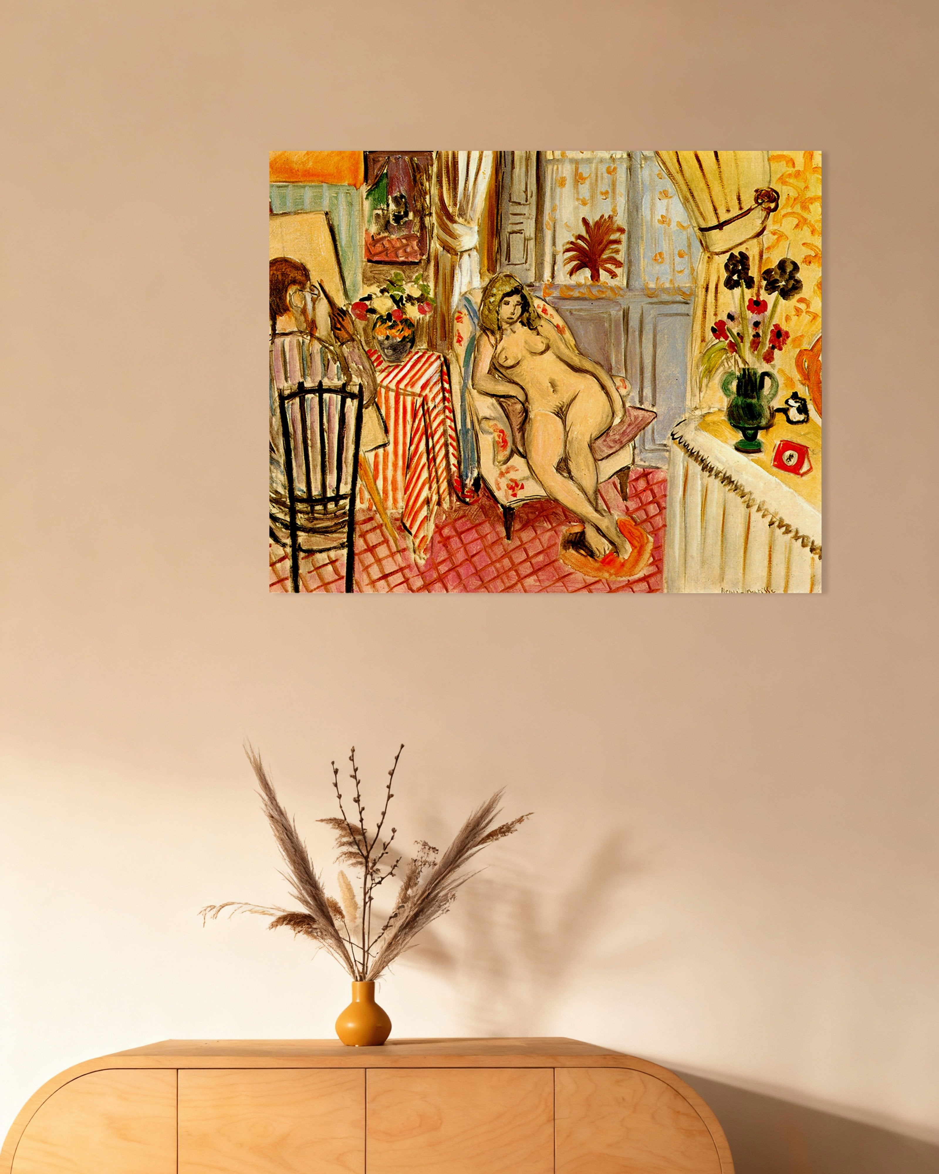 Poster of The artist and his model (1919) by Henri Matisse