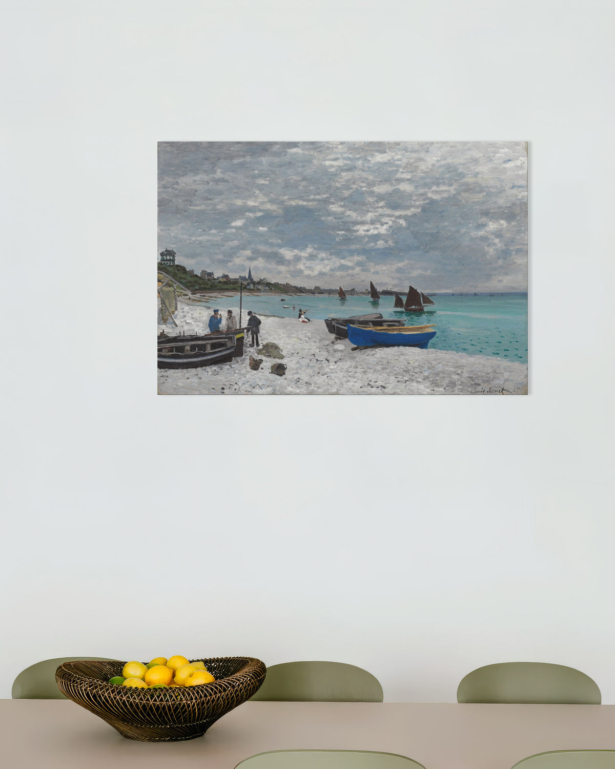 Poster Der Strand von Sainte-Adresse (1867) von Claude Monet