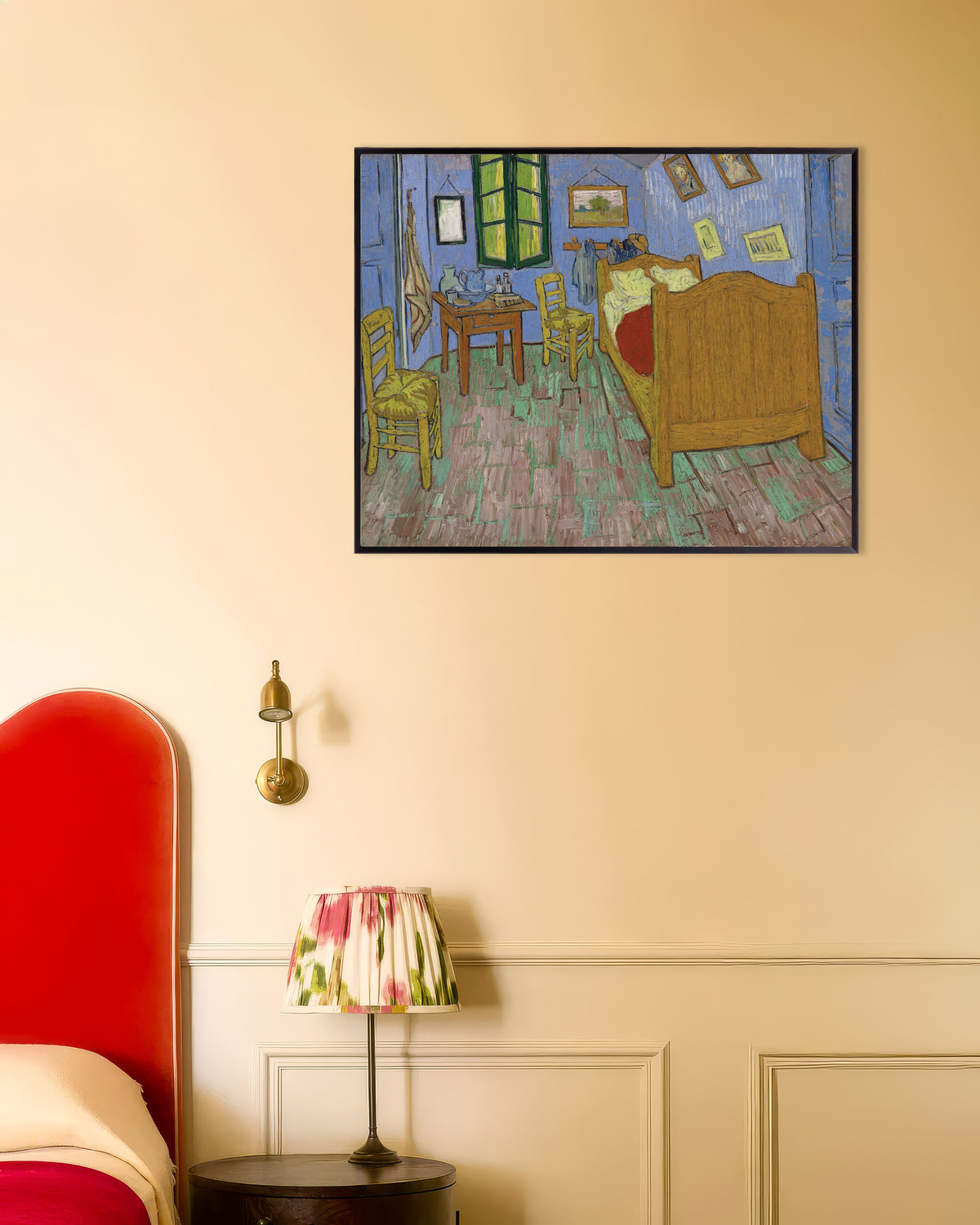 Poster von Das Schlafzimmer, Version Saint-Rémy (1889) von Vincent van Gogh, mit Metallrahmen