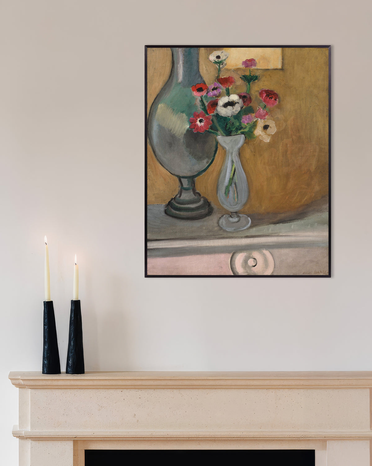 Poster „Der Anemonenstrauß (1918) von Henri Matisse“ mit Metallrahmen