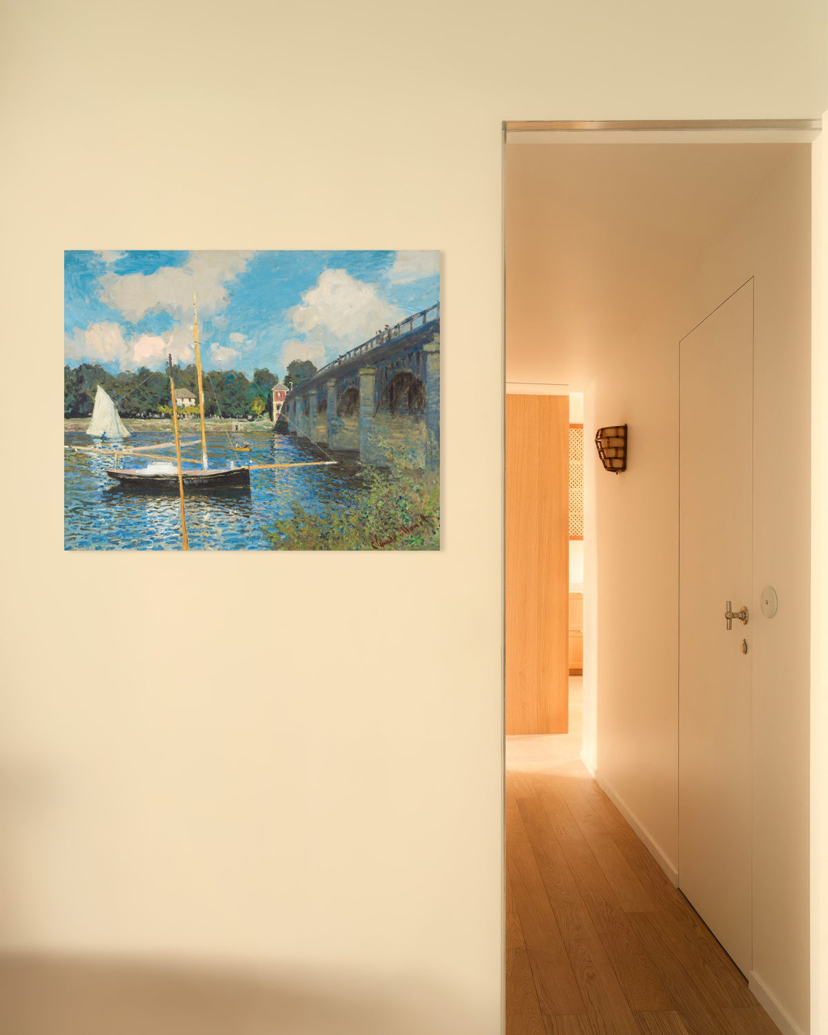 Poster Die Brücke bei Argenteuil (1874) von Claude Monet