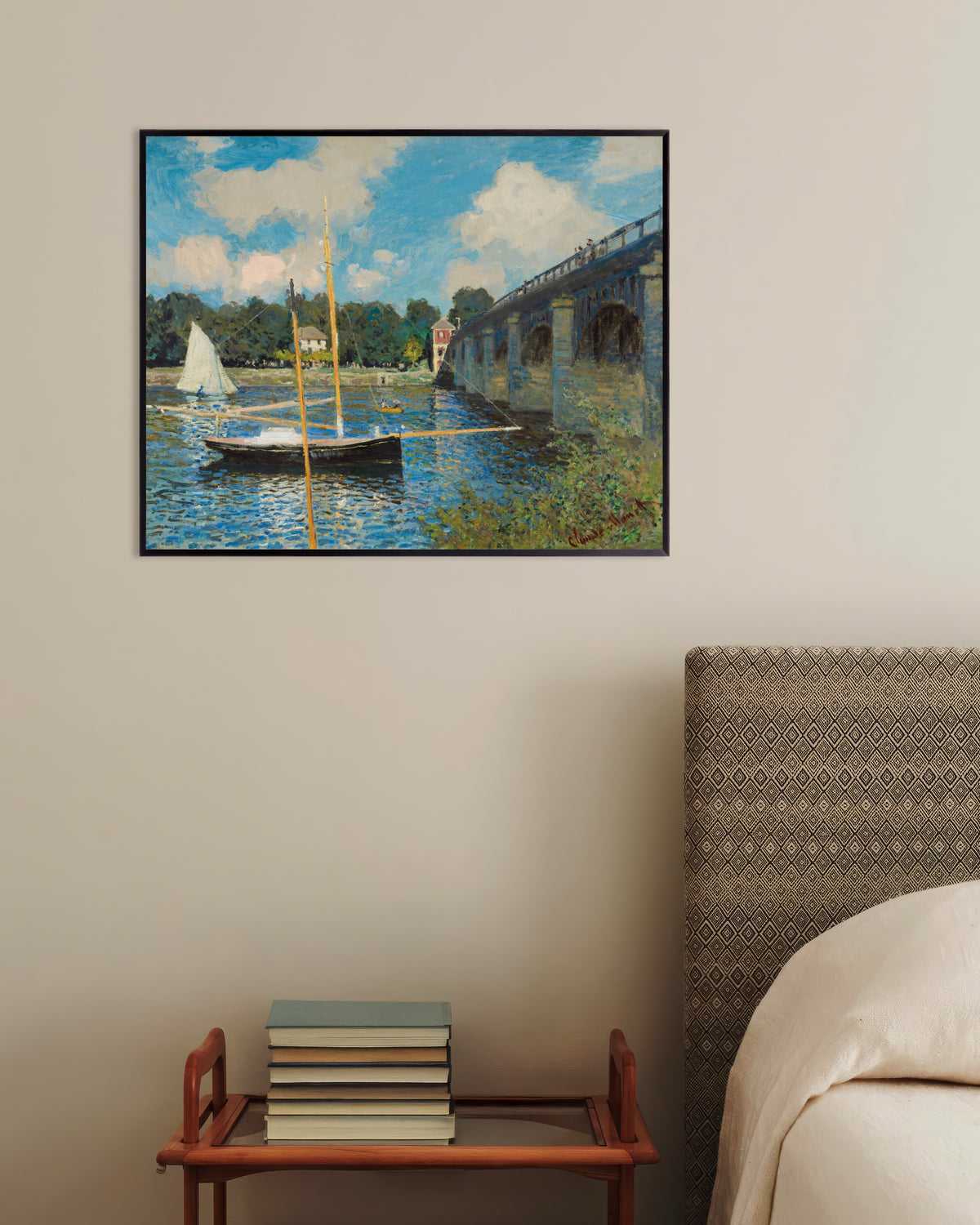 Poster Die Brücke bei Argenteuil (1874) von Claude Monet mit Metallrahmen